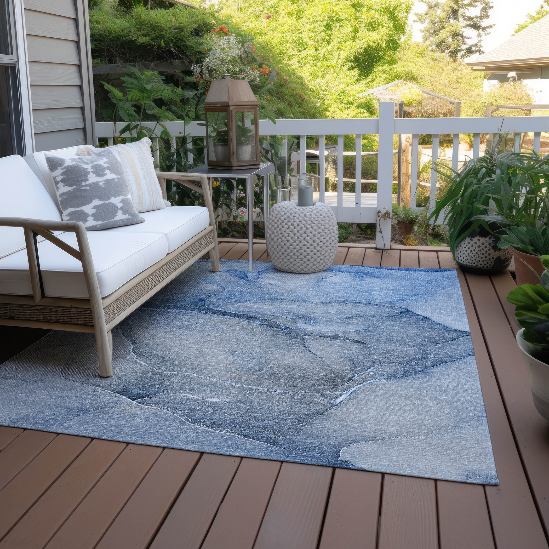 Addison Rugs Chantille ACN508 Blue 8' x 10' Indoor Outdoor Area Rug, Easy Clean, Machine Washable, Non Shedding, Bedroom, Living Room, Dining Room, Kitchen, Patio Rug