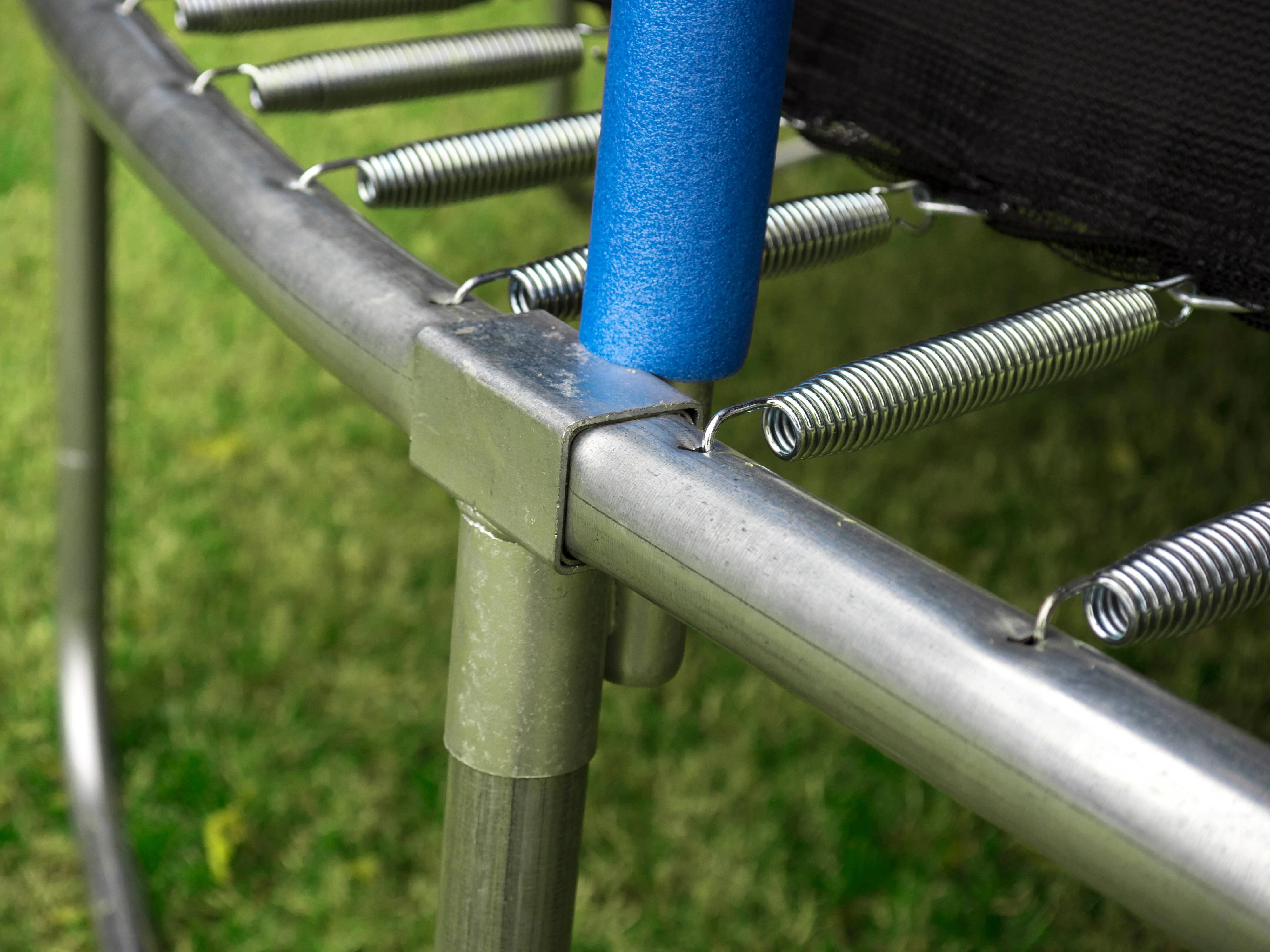 JumpKing Oval 8' x 11.5' Trampoline, with Enclosure, Blue/Green