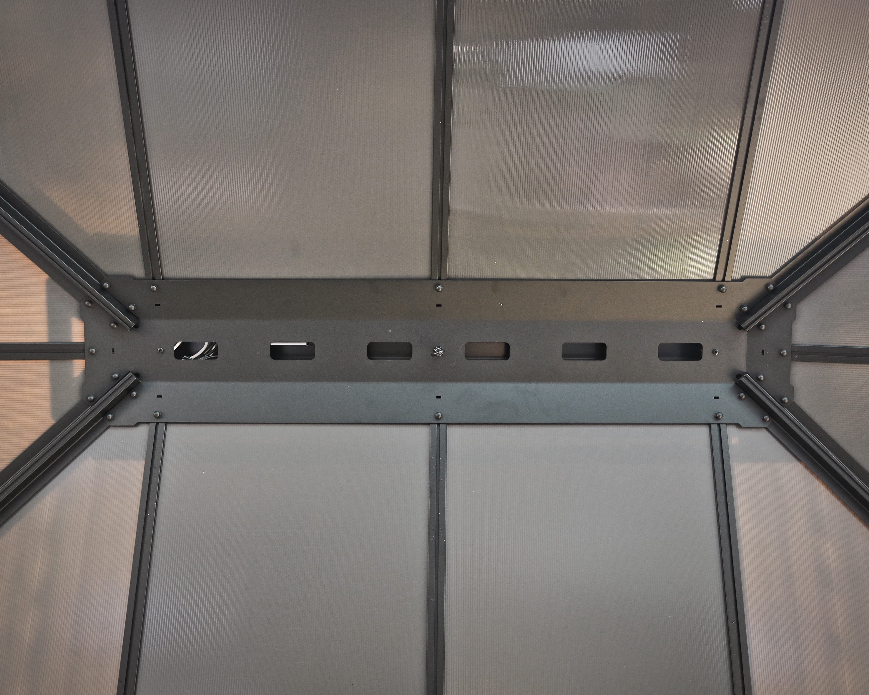 Palram - Canopia Dallas 4300 14' x 12' Polycarbonate/Aluminum Gazebo - Gray