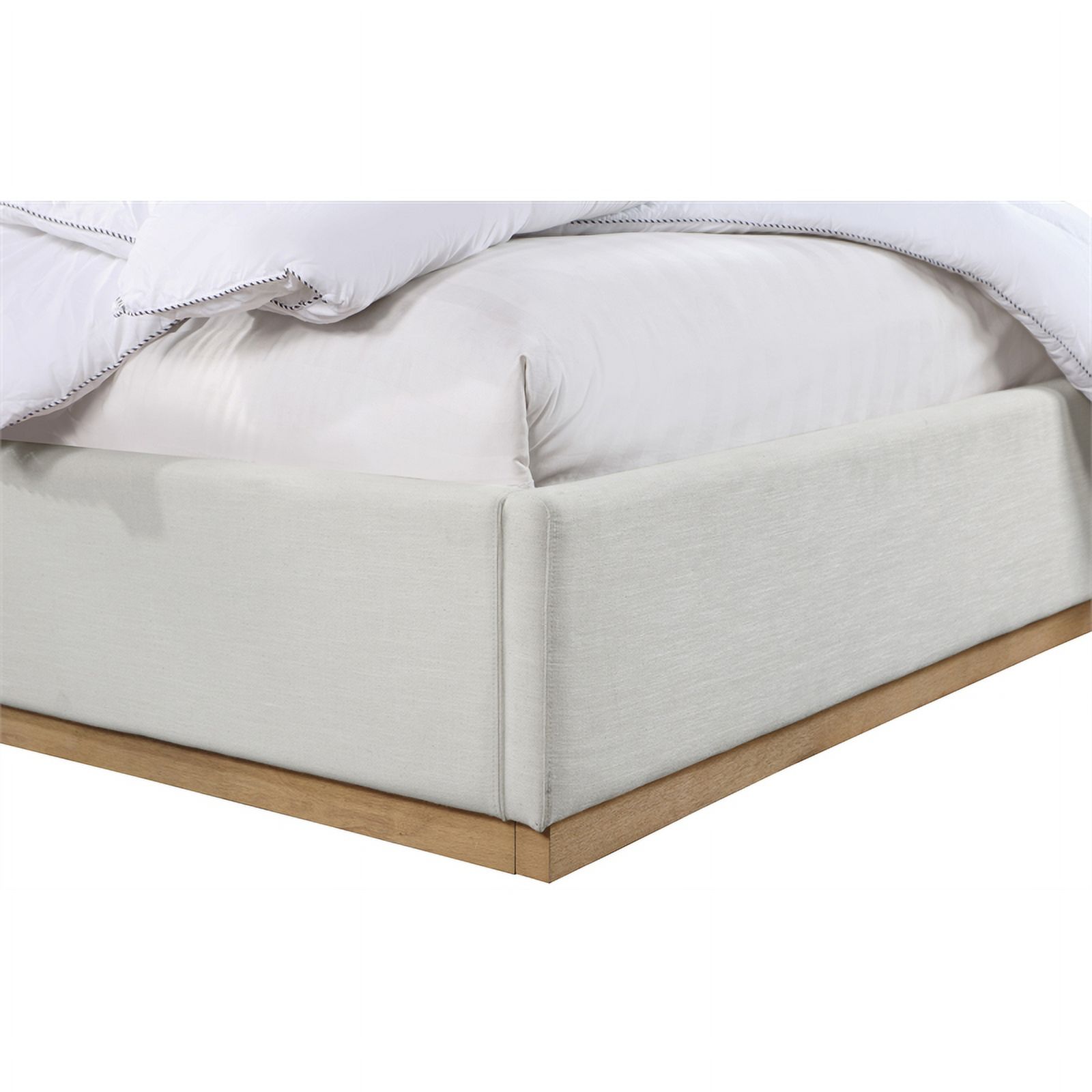 Meridian Furniture Alfie Cream Linen Textured Fabric King Bed