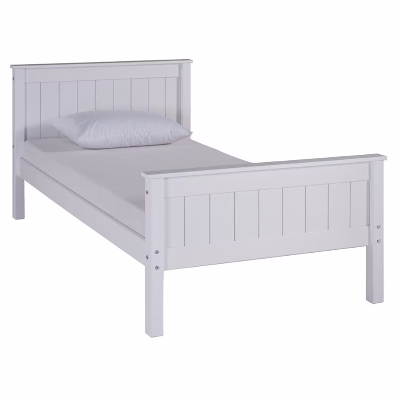 Rosebery Kids Twin Wood Platform Bed in White