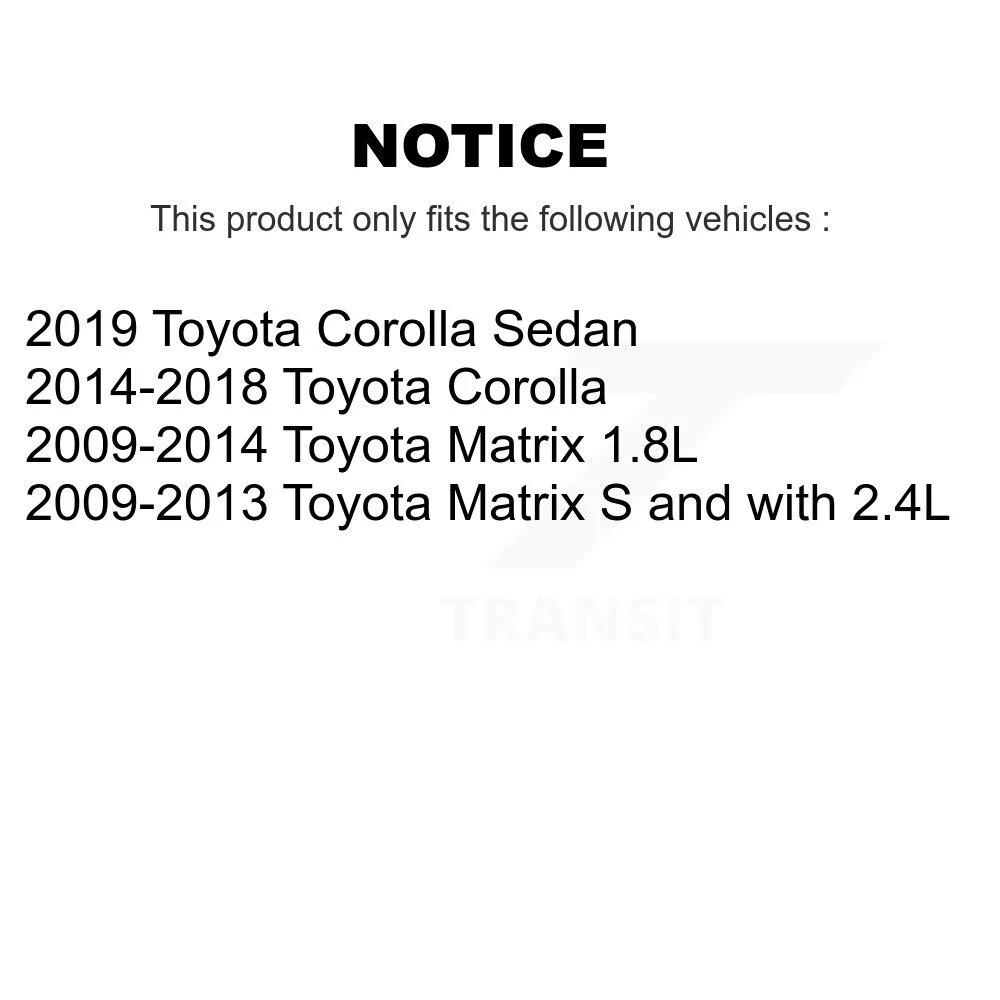 Transit Auto - Front Steering Tie Rod End & Boot Kit For Toyota Corolla Matrix KTB-100116