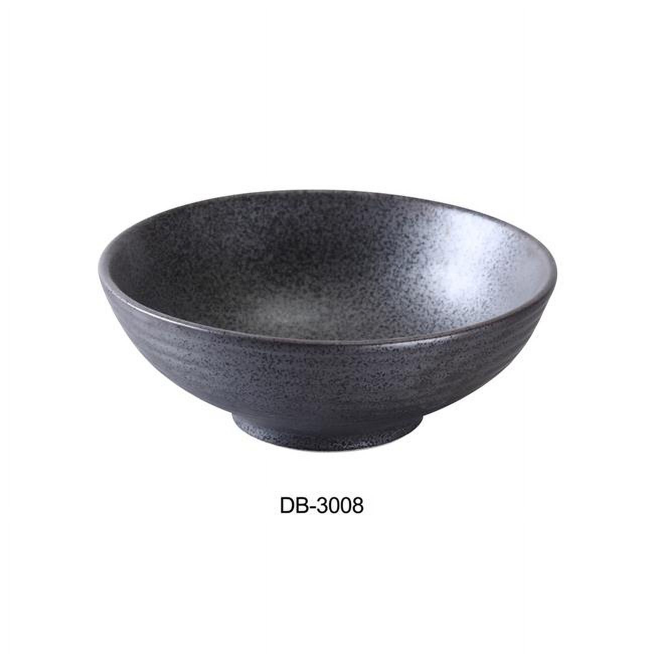 Yanco DB-3008 8 in. Diamond Black Collection Noodle Bowl, Matte Glaze - 36 oz - 3 in. - Pack of 12