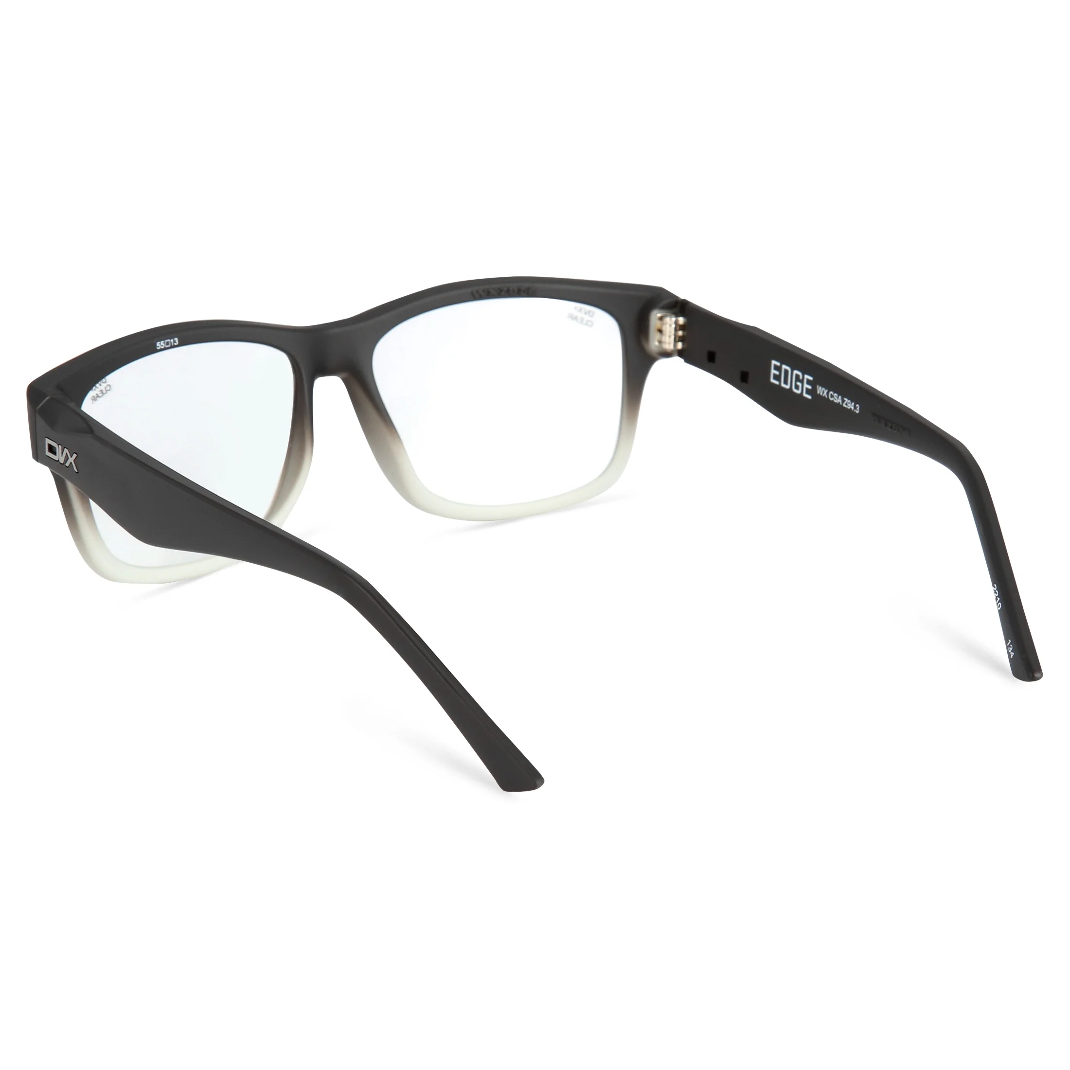 DVX Edge Black Safety Glasses - ANSI Z87.1 - OSHA Compliant RX Ready