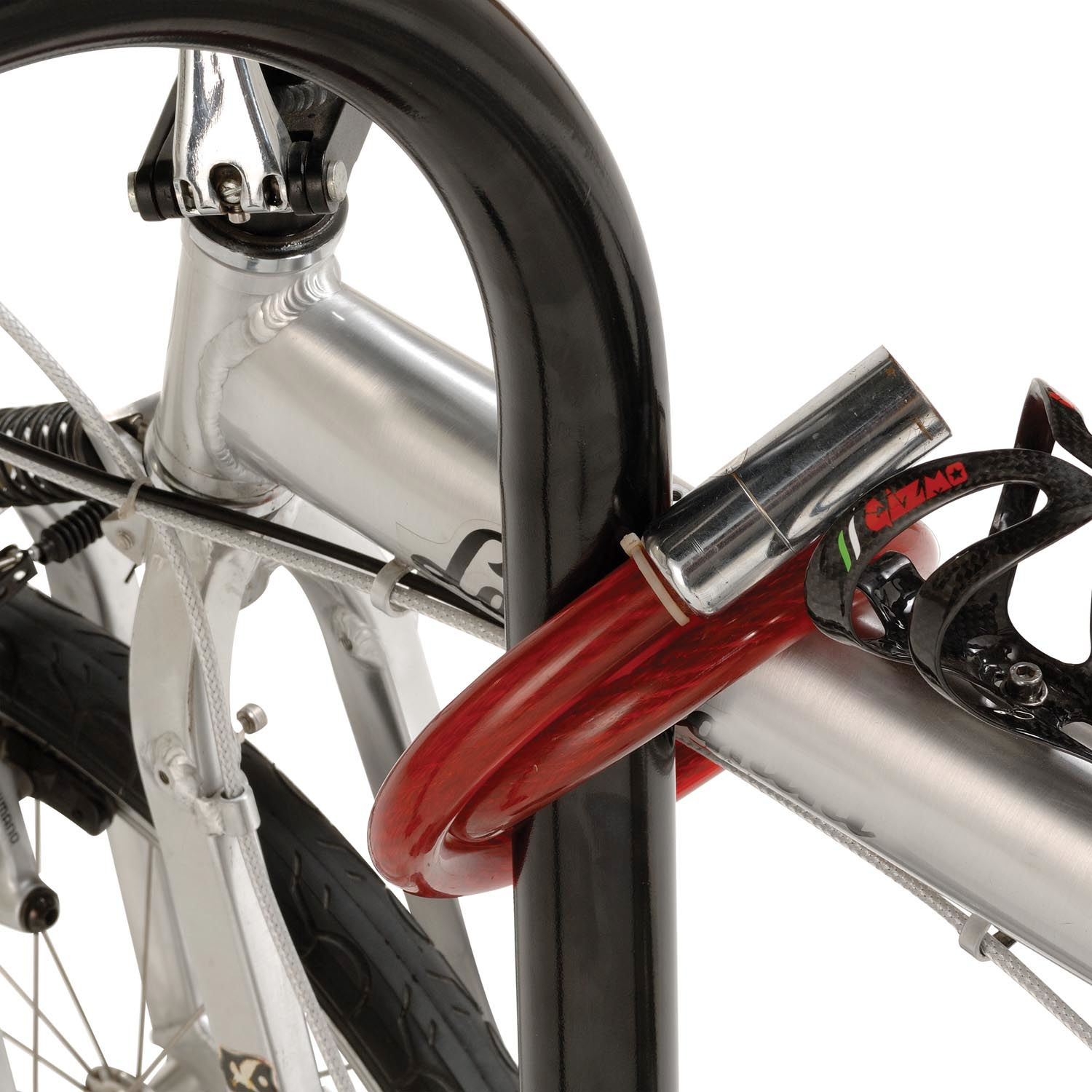 Global Industrial 442804MBK 2-Bike U-Rack Bike Rack - Flange Mount, Black