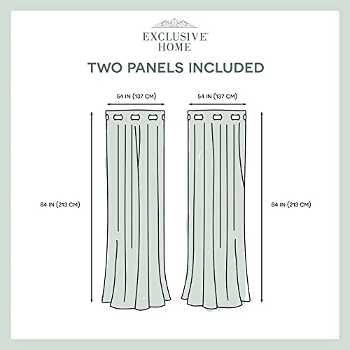 Exclusive Home Twig Insulated Room Darkening Blackout Grommet Top Curtain Panel Pair, 54