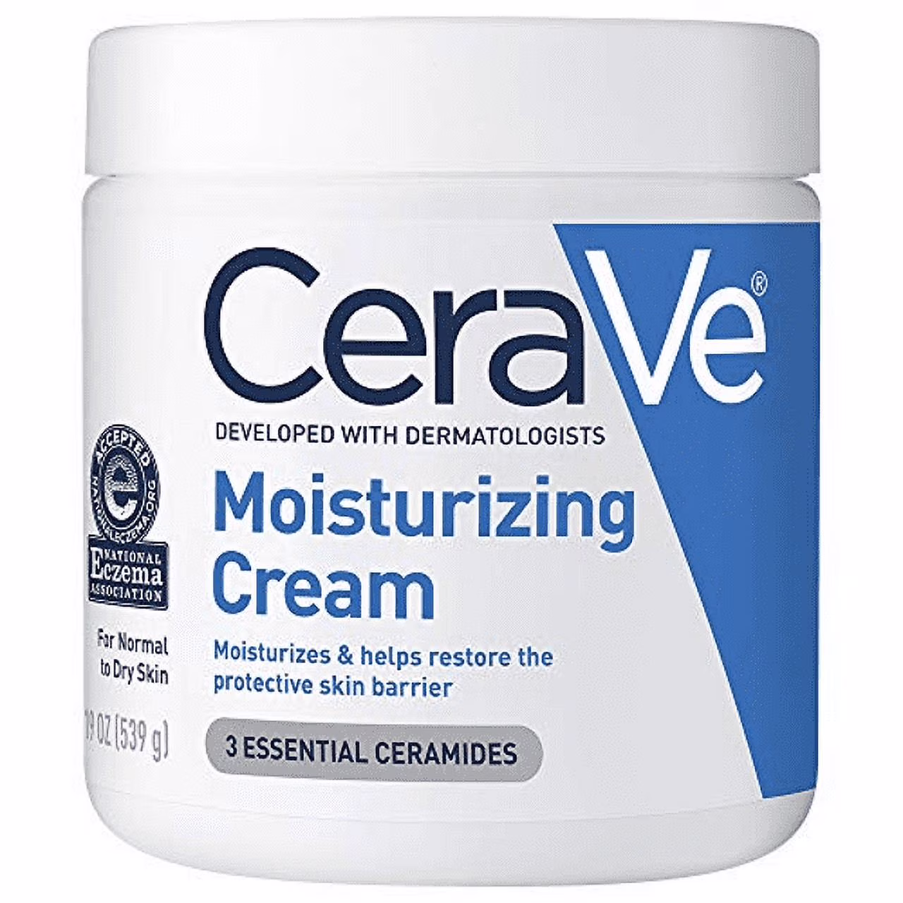 CeraVe Moisturizing Cream | Body and Face Moisturizer for Dry Skin | Body Cream with Hyaluronic Acid and Ceramides | Normal | Fragrance Free | 19 Oz
