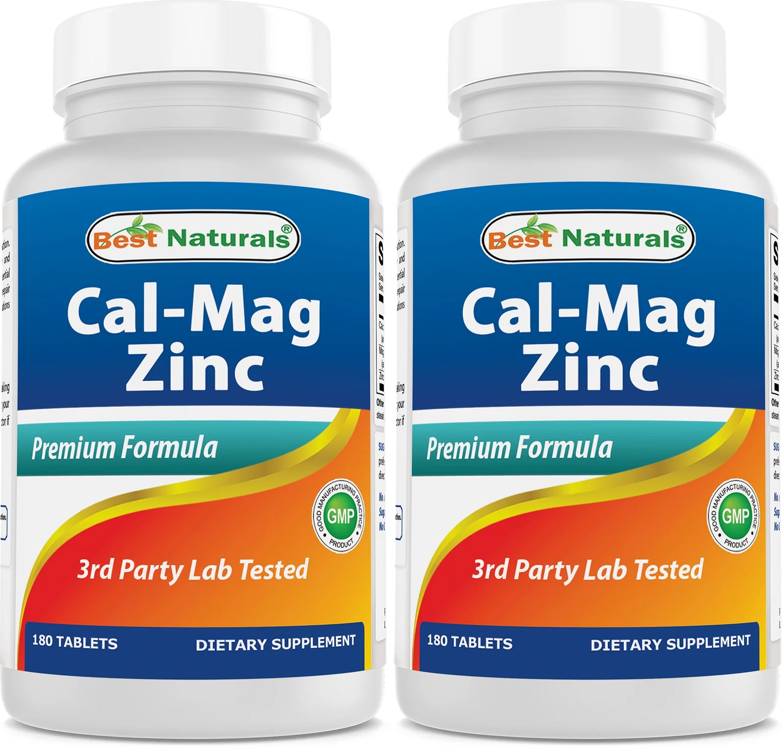 2 Pack Best Naturals Cal Mag Zinc 180 Tablets