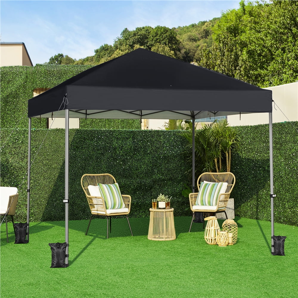 Topeakmart 12x12ft Pop-up Canopy with One-Push-To-Lock Setup, Black