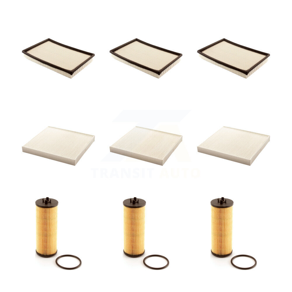 PUR 3x Air + 3x Cabin + 3x Engine Cartridge Oil Filter (9 Total) Kit for Car 2013 Ram 1500 3.6L KFM-101854