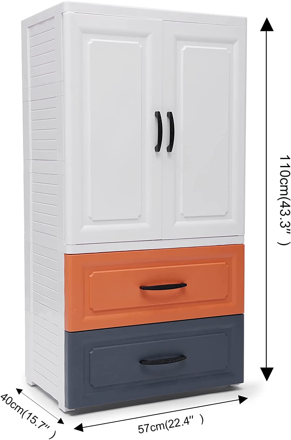 2 Drawers Dresser Chest of Storage Organizer Unit Closet with 4 Pulleys Modern