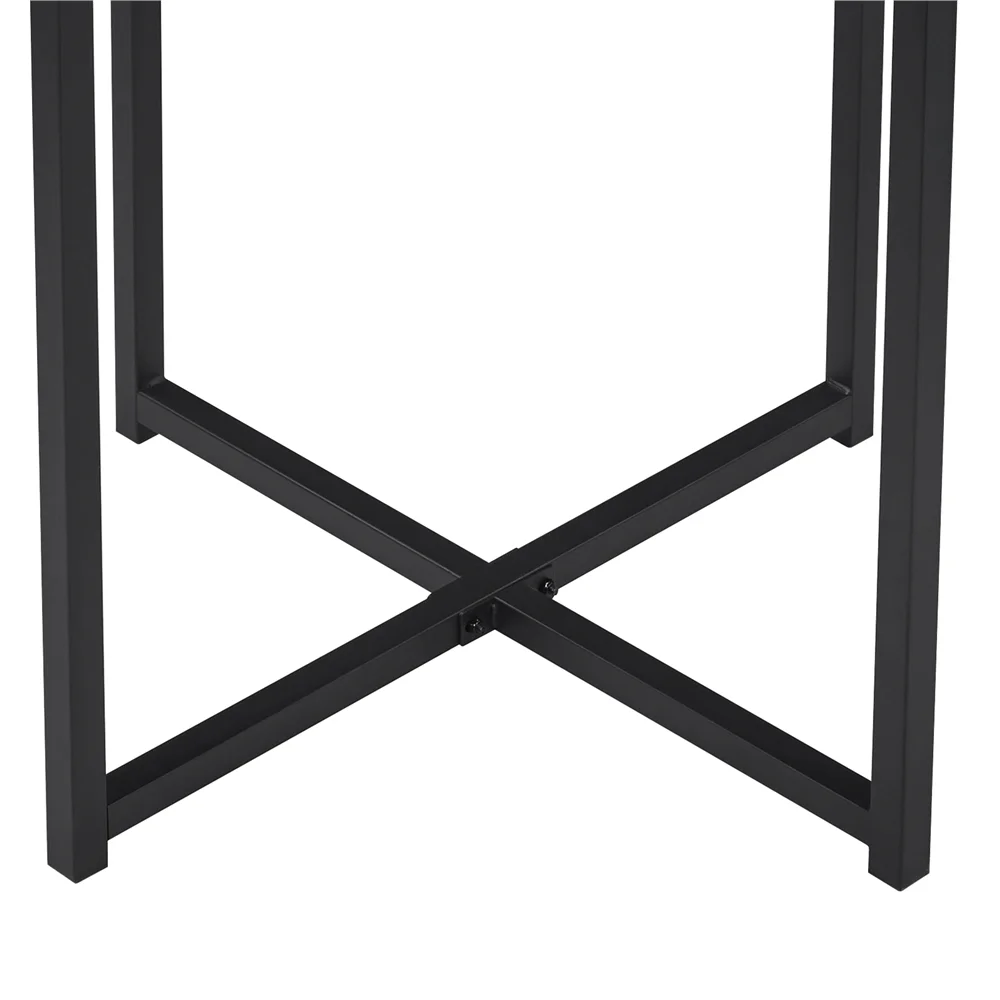 Topeakmart 5-Piece Industrial Dining Set with Square Table, 4 Backless Stools, Drift Brown