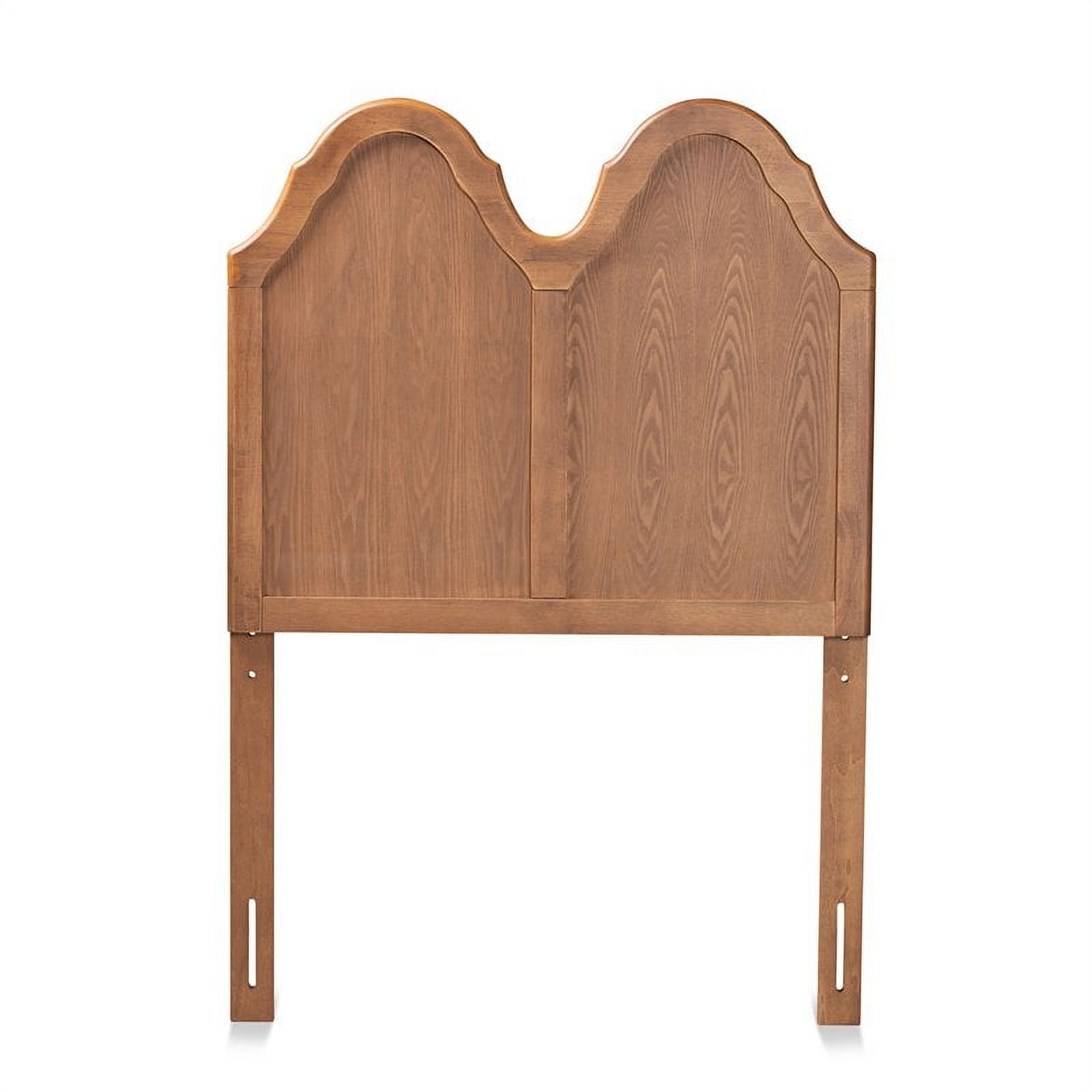 Bowery Hill Ash Walnut Finished Wood Twin Size Arched Headboard