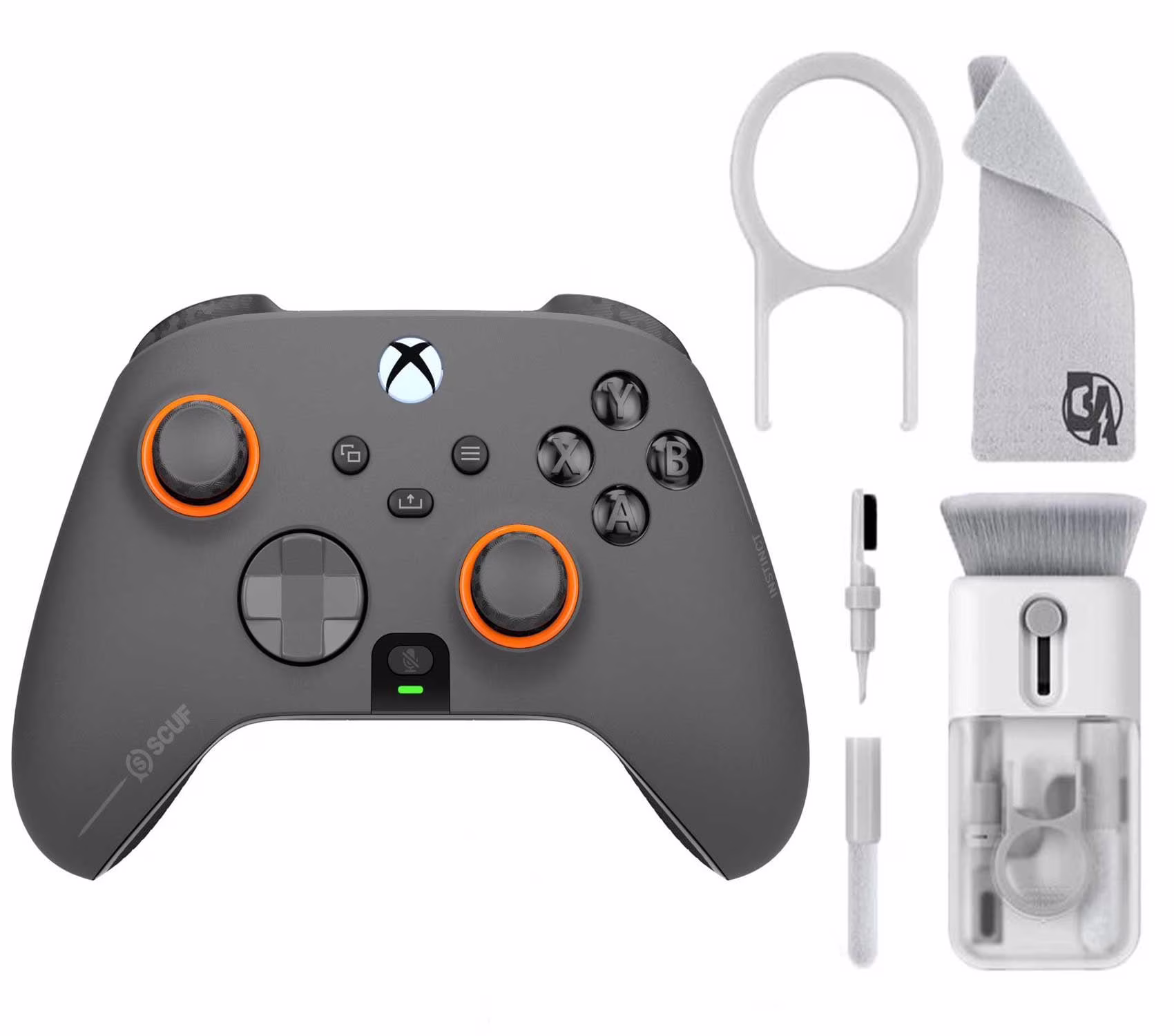 SCUF - Instinct Pro Wireless Performance Controller for Xbox Series X|S, Xbox One, PC, and Mobile - Steel Gray With Cleaning Electric kit Bolt Axtion Bundle Used