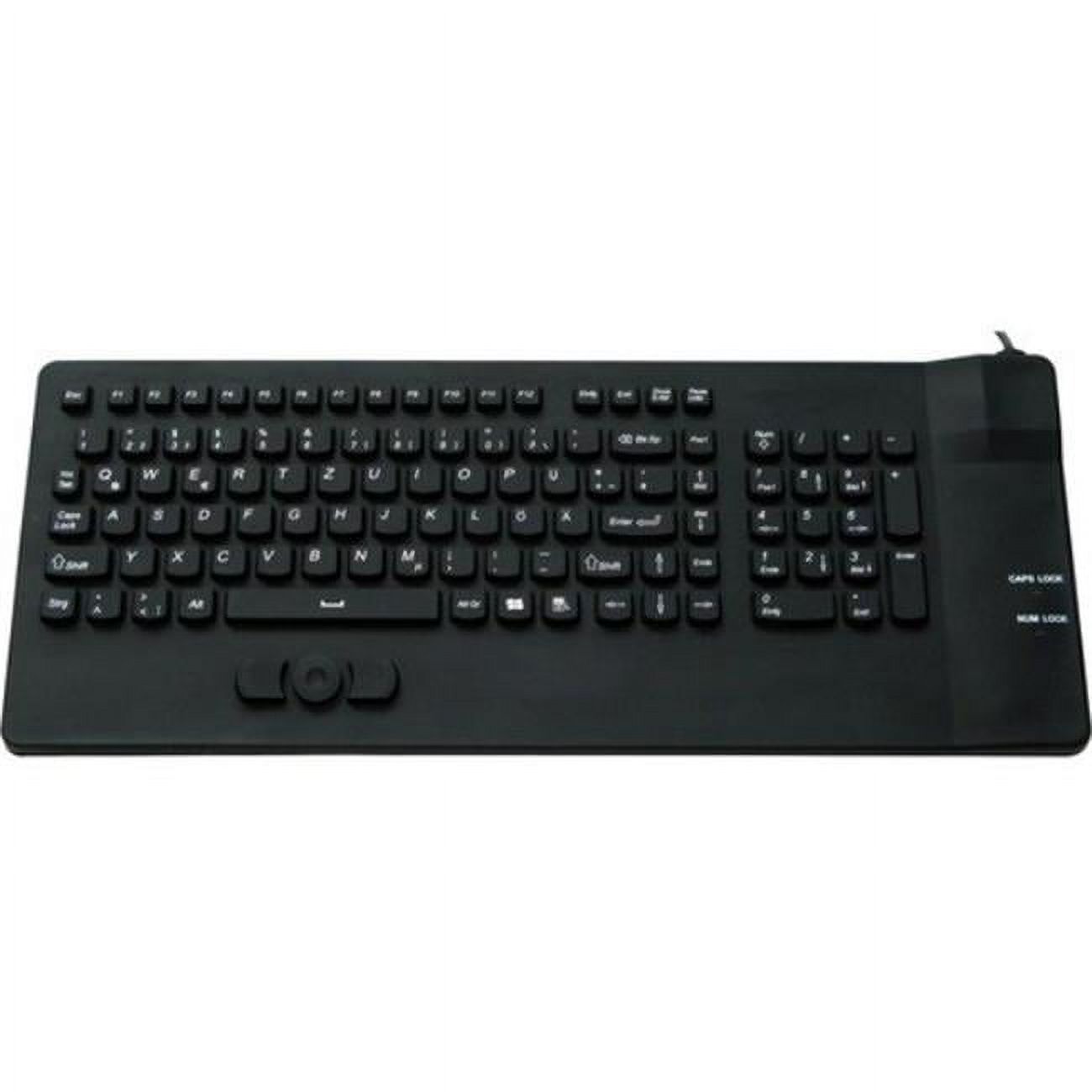 DSI Keyboard with Integrated Mouse Button - Industrial IP68 Waterproof Rugged Silicone IKB108, Black
