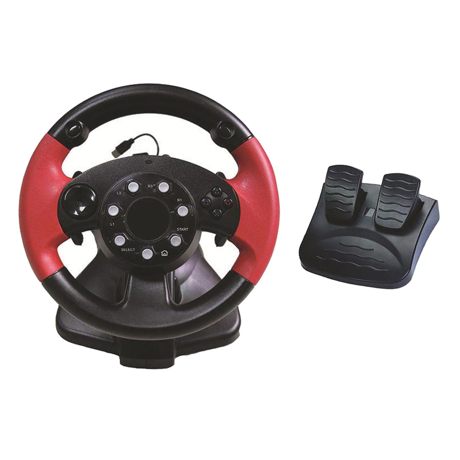 Wheel, Vibration 200 Degree Universal Usb Truck Race Steering Wheel with Pedals Set, 3, ()