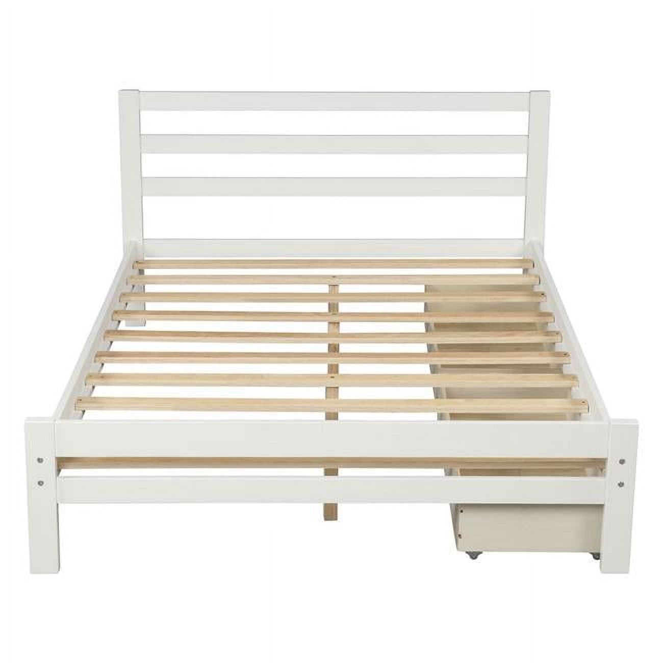 HomeRoots  33 x 55 x 76 in. Full & Double Size White Bed