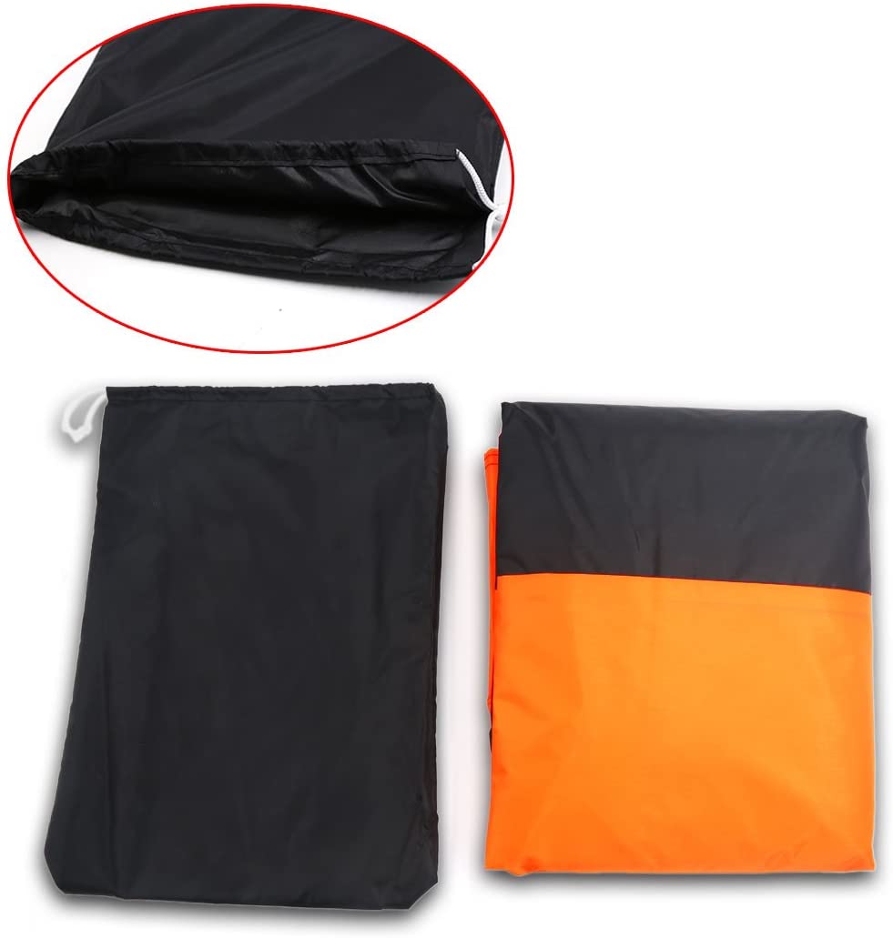 uxcell L 190T Rain Dust Protector Black+Orange Scooter Motorcycle Cover 86