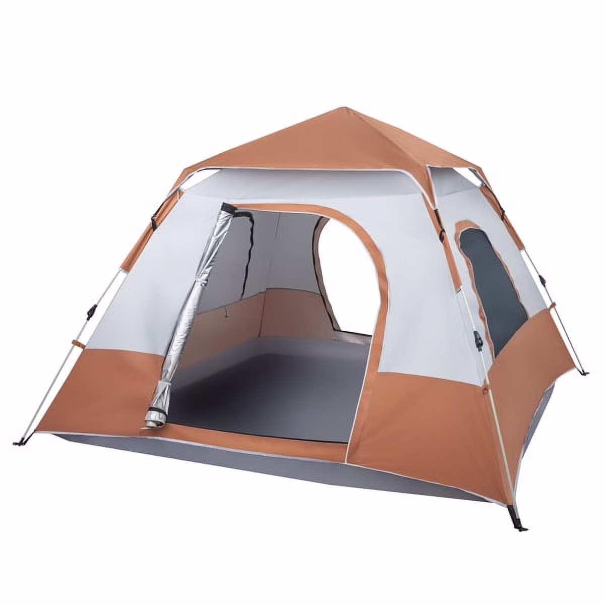 Family Tent for 240 Persons Brown Spring Quick Open Camping Tent 240*150*001cm N<> 240*240*150cm Spring Quick Opening Four-Person Family Tent Camping Tent Brown