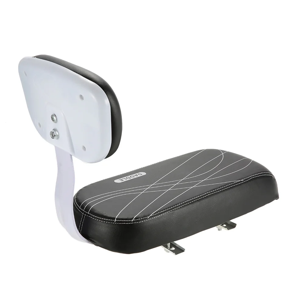 Anself Back Seat Cycling Bike MTB PU Leather Soft Cushion Rear Rack Seat Seat with Back Rest