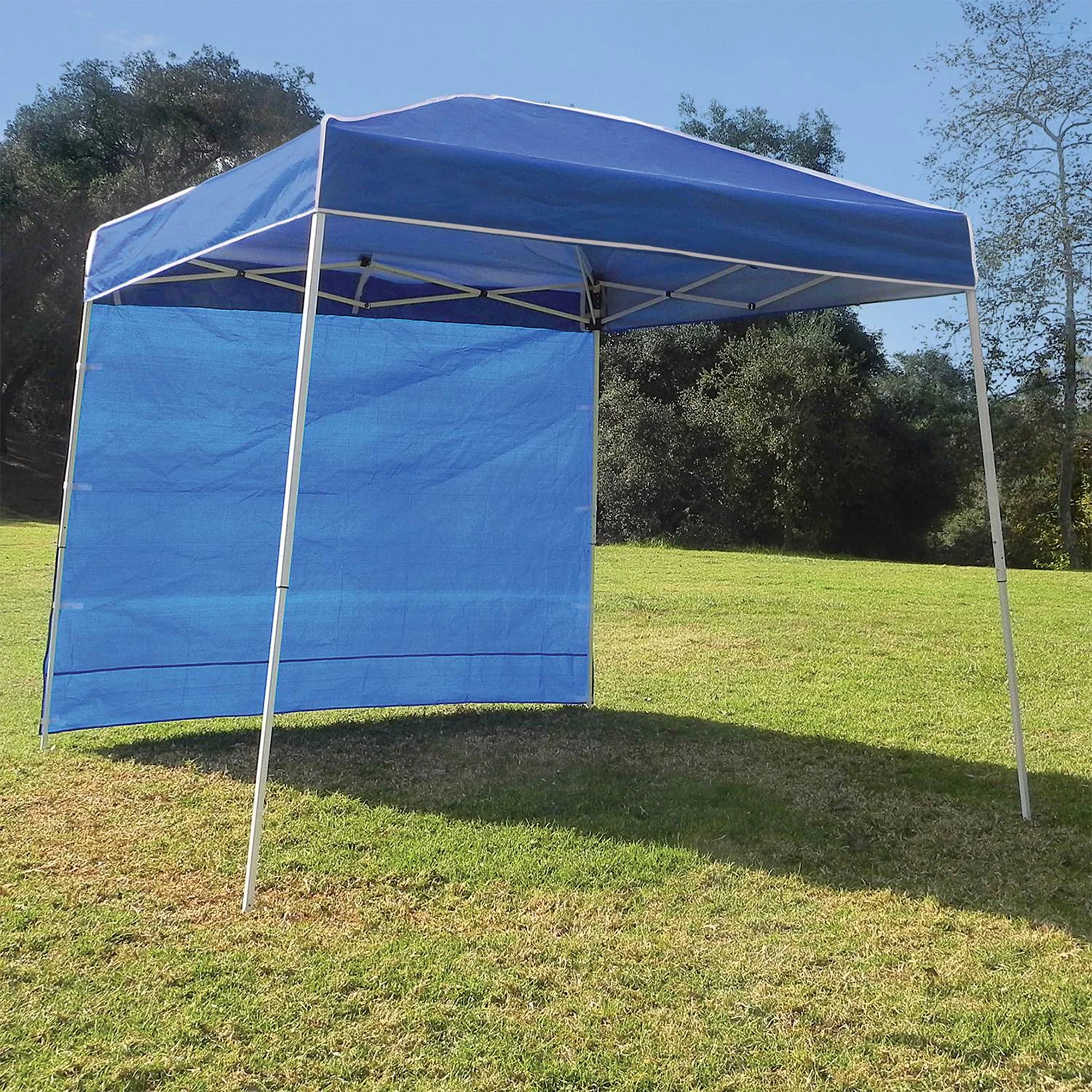 Z-Shade 10x10 Foot Everest Pop Up Shade Canopy w/ Taffeta Attachment, Blue