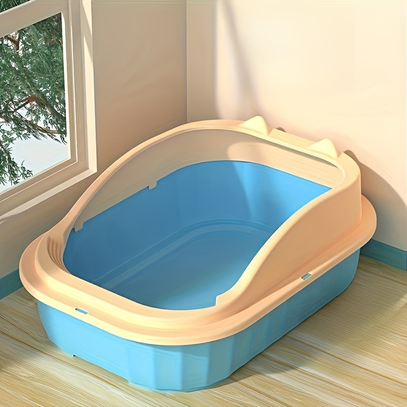 Large Semi-Enclosed Cat Litter Box - Anti-Splash and Easy to Clean