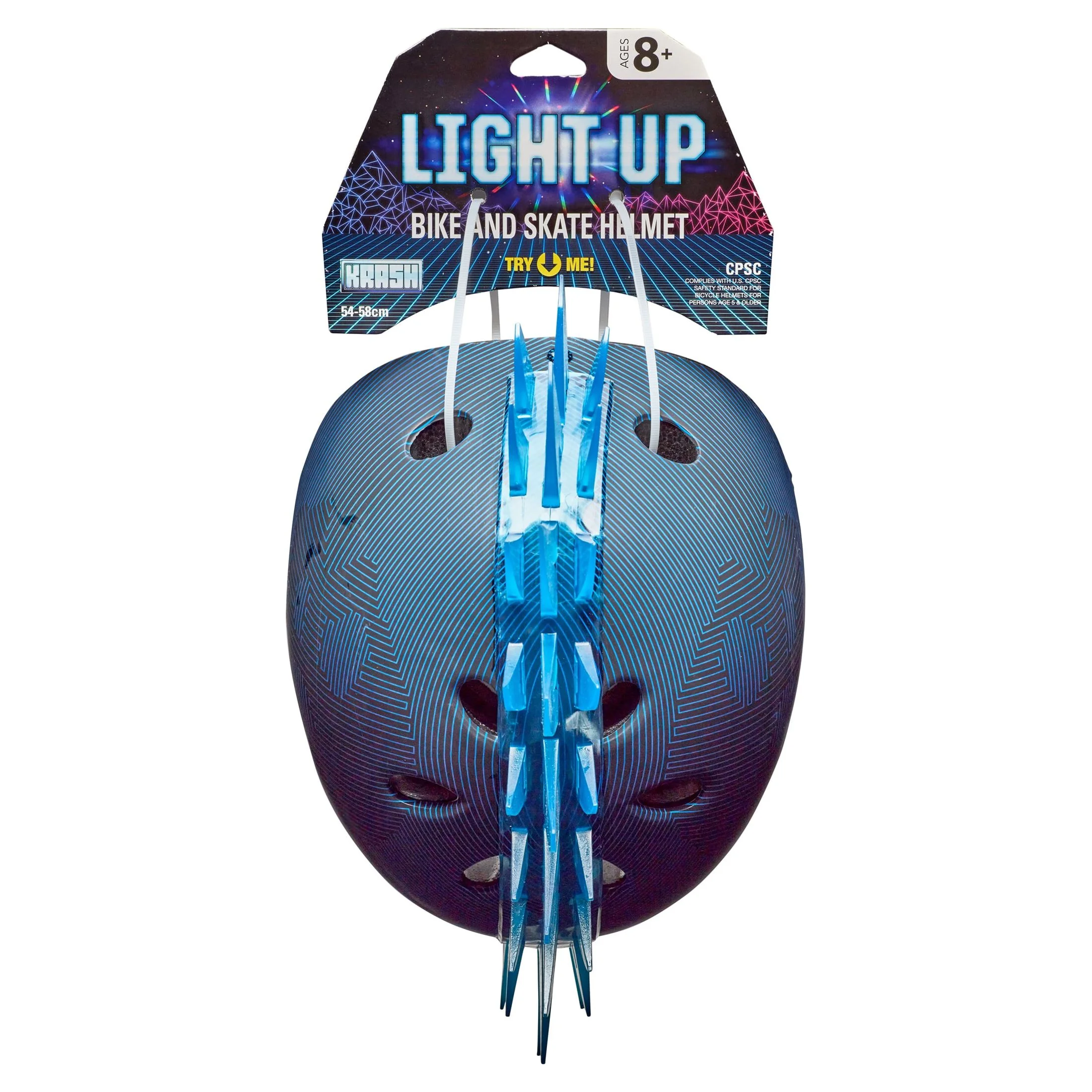 Krash! Skull Maze Blue LED Helmet, Youth 8+ (54-58cm)