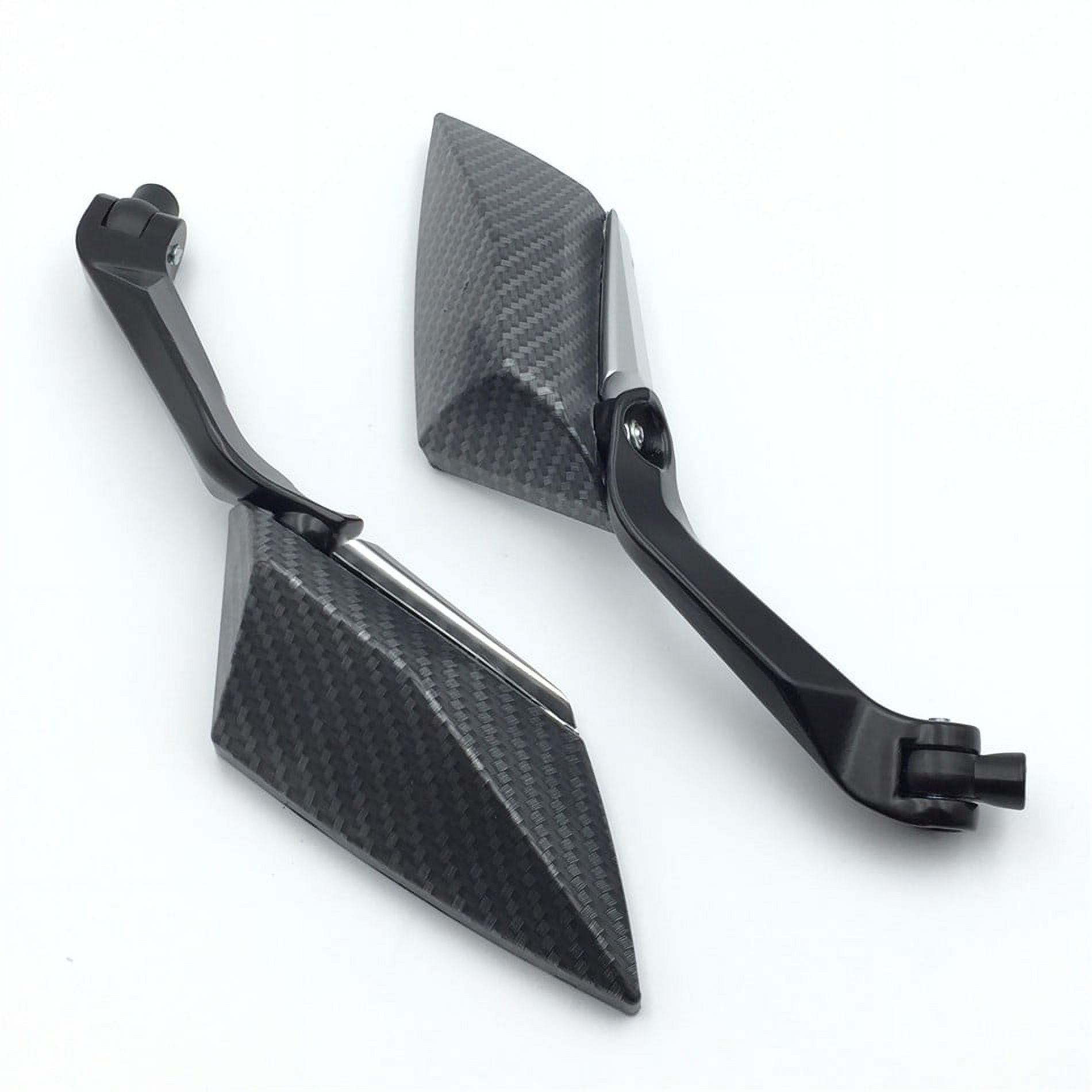 HTT-MOTOR Motorcycle Carbon Fiber Diamond Blade Style Rearview Mirrors 8mm 10mm Fit Standard Metric Screws 7/8