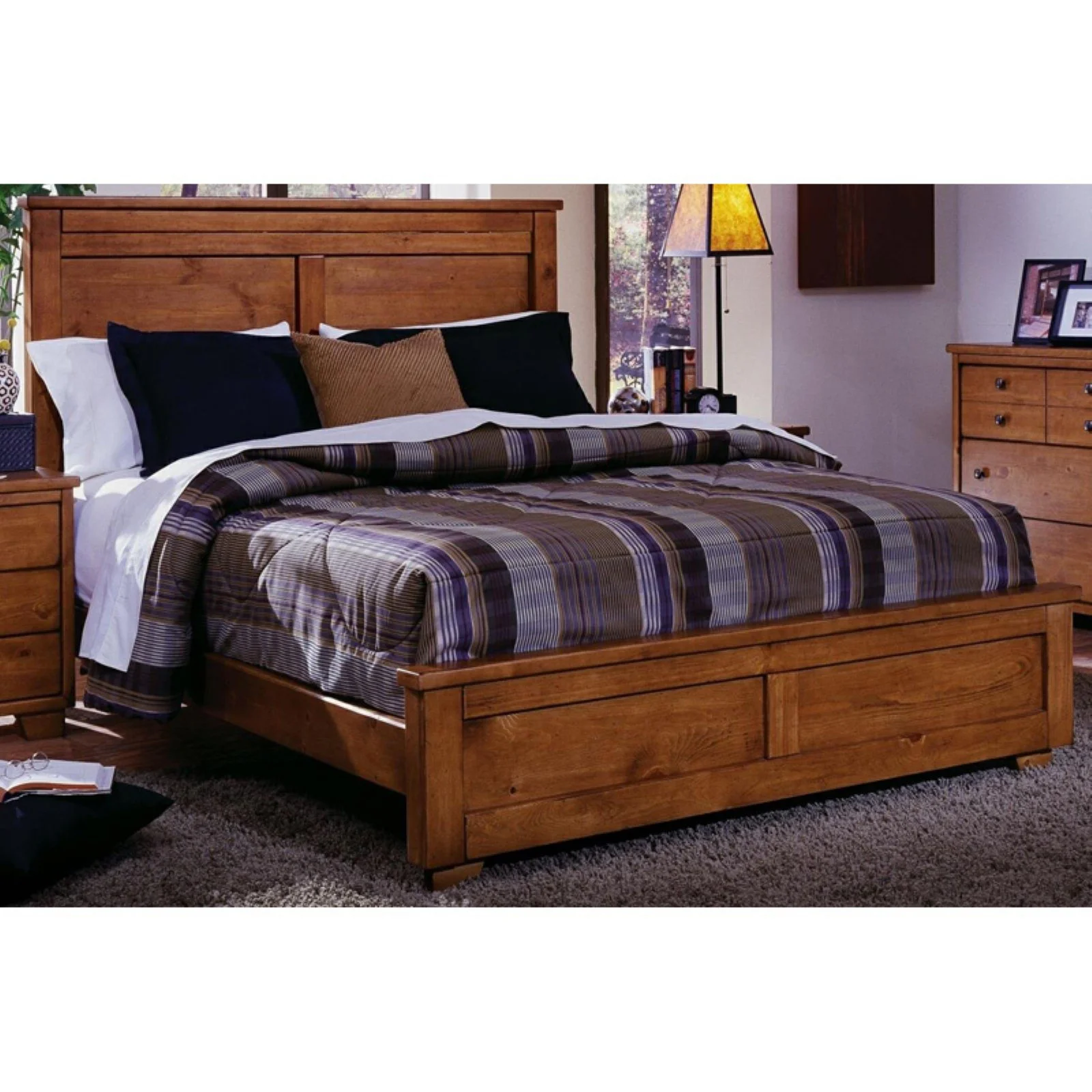 Progressive Furniture Diego King Wood Panel Headboard in Cinnamon Pine