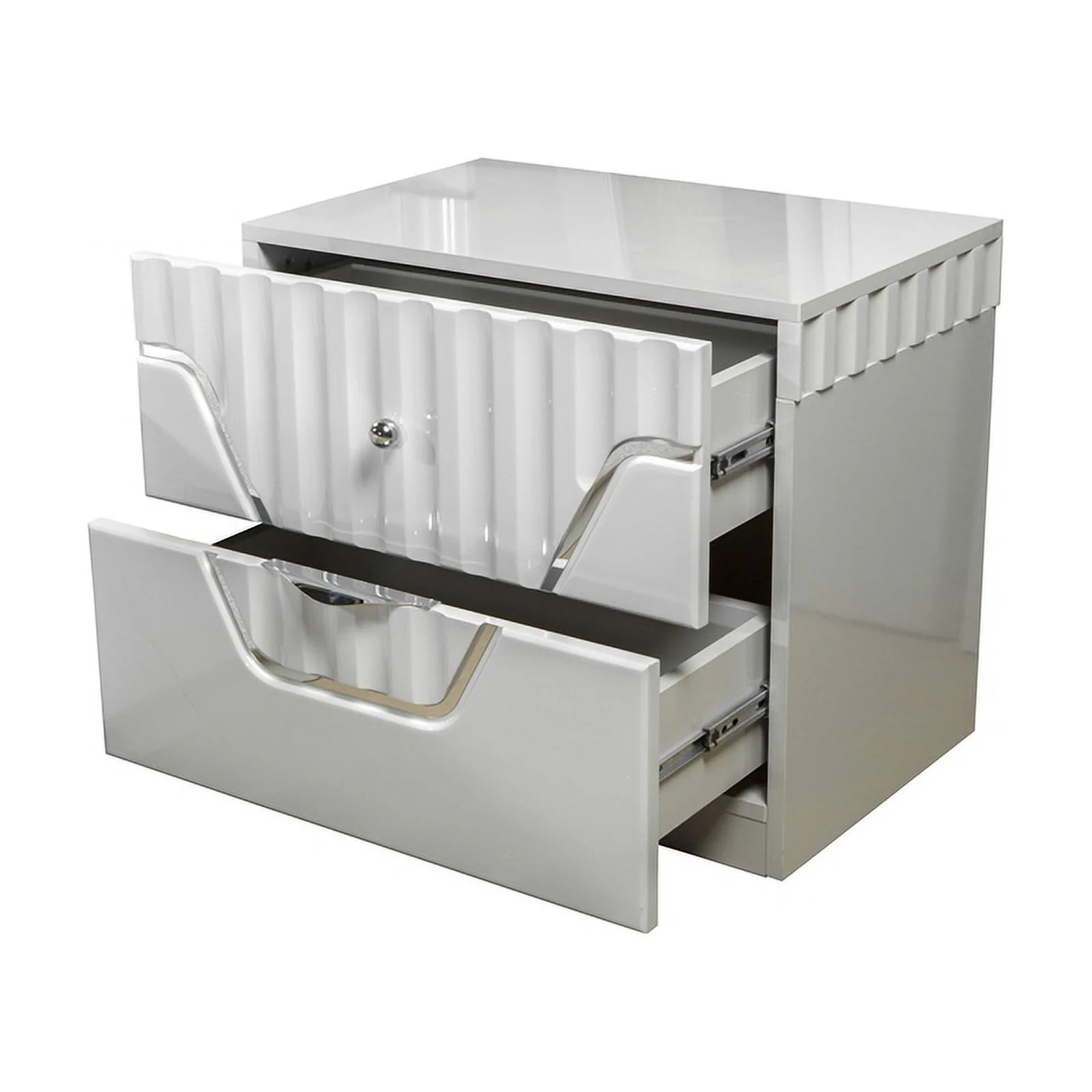 DaVinci Modern Style 2-Drawer Night stand Made with Wood in Gray