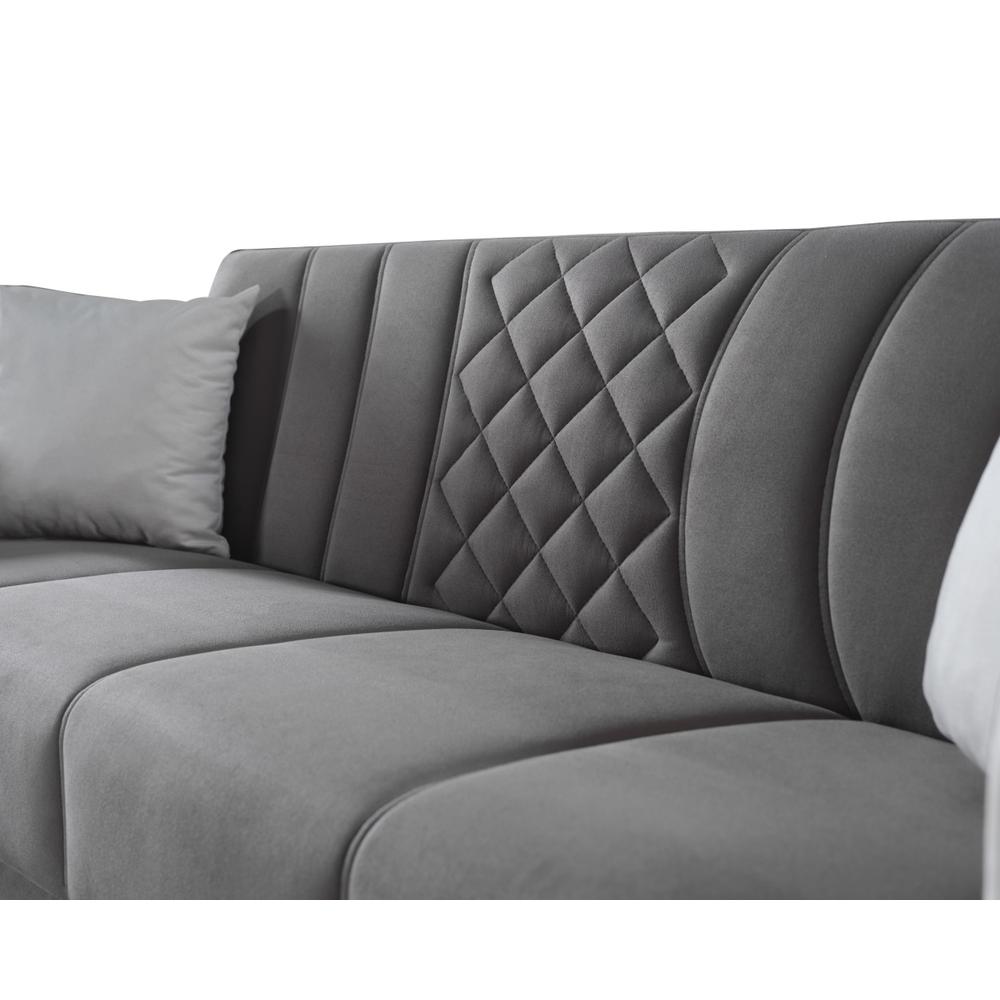 Furnia Berre Convertible Sleeper Loveseat, Grey