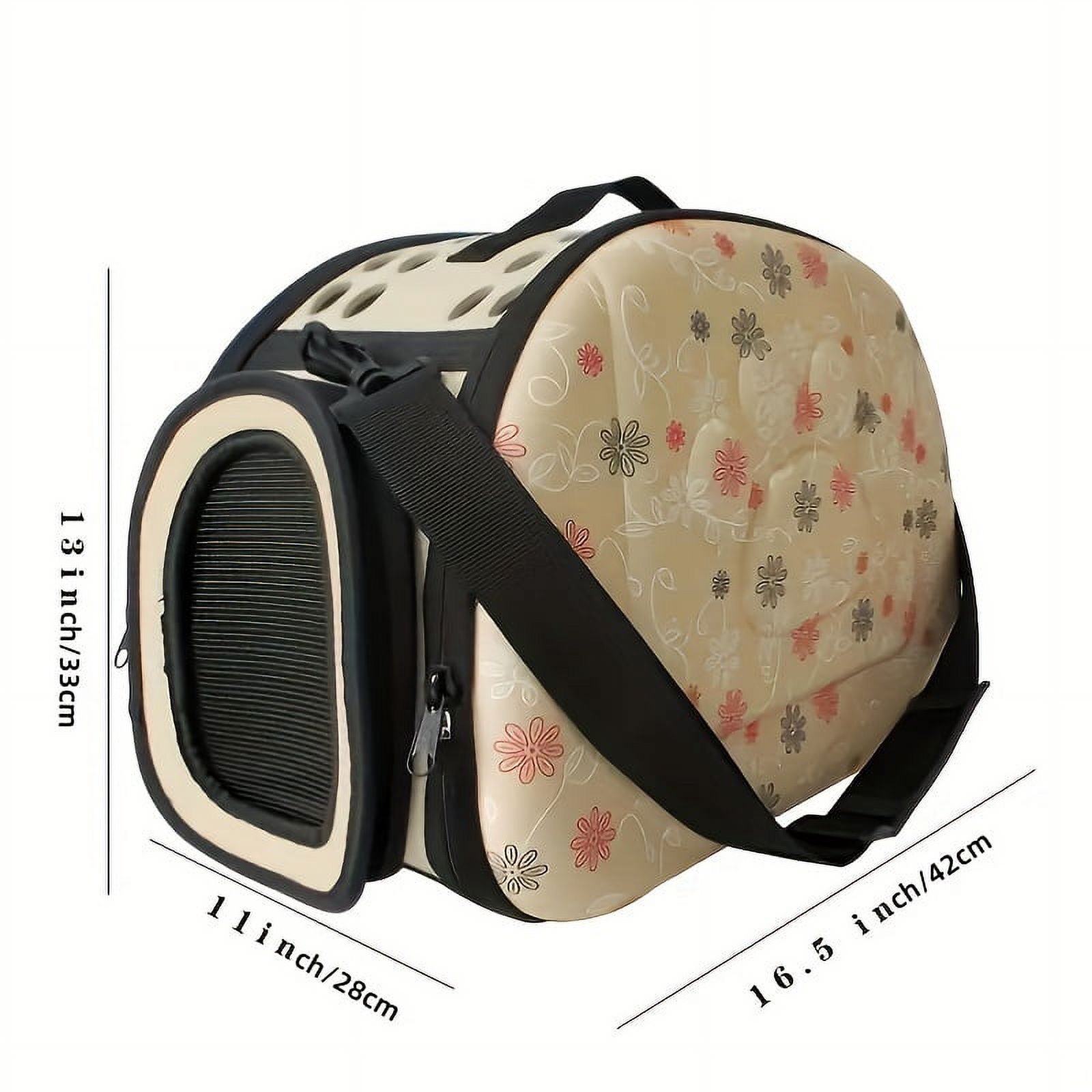 Foldable Breathable Pet Travel Carrier - Secure Zippered Shoulder Bag for Comfortable, Safe Cat Transport