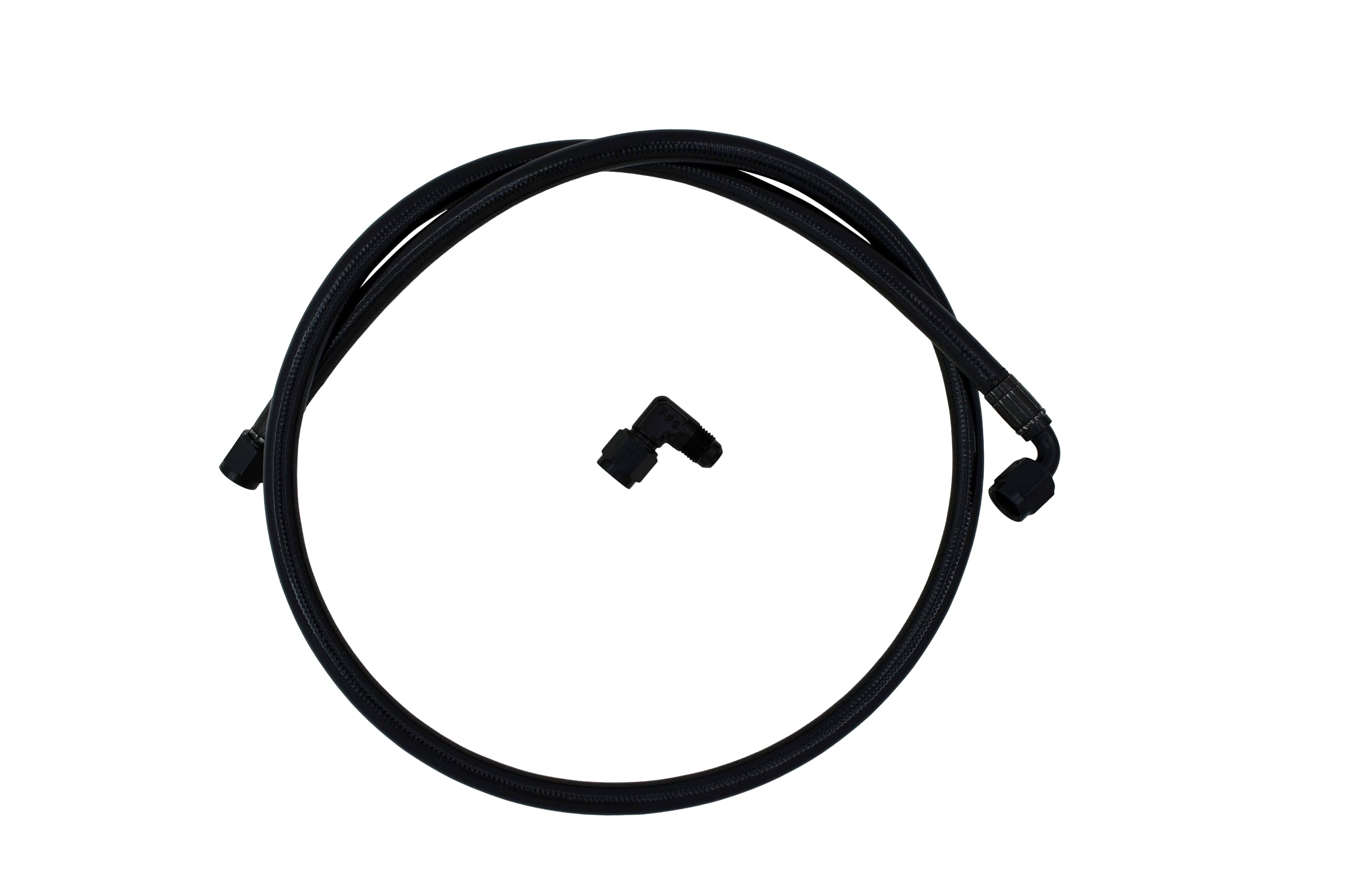 ICT Billet LS Swap -6AN Black Anodized Power Steering High Pressure Hose - 48 Inch Plumb Pump to rack and pinion and steering gear Made in USA 551082-HP48