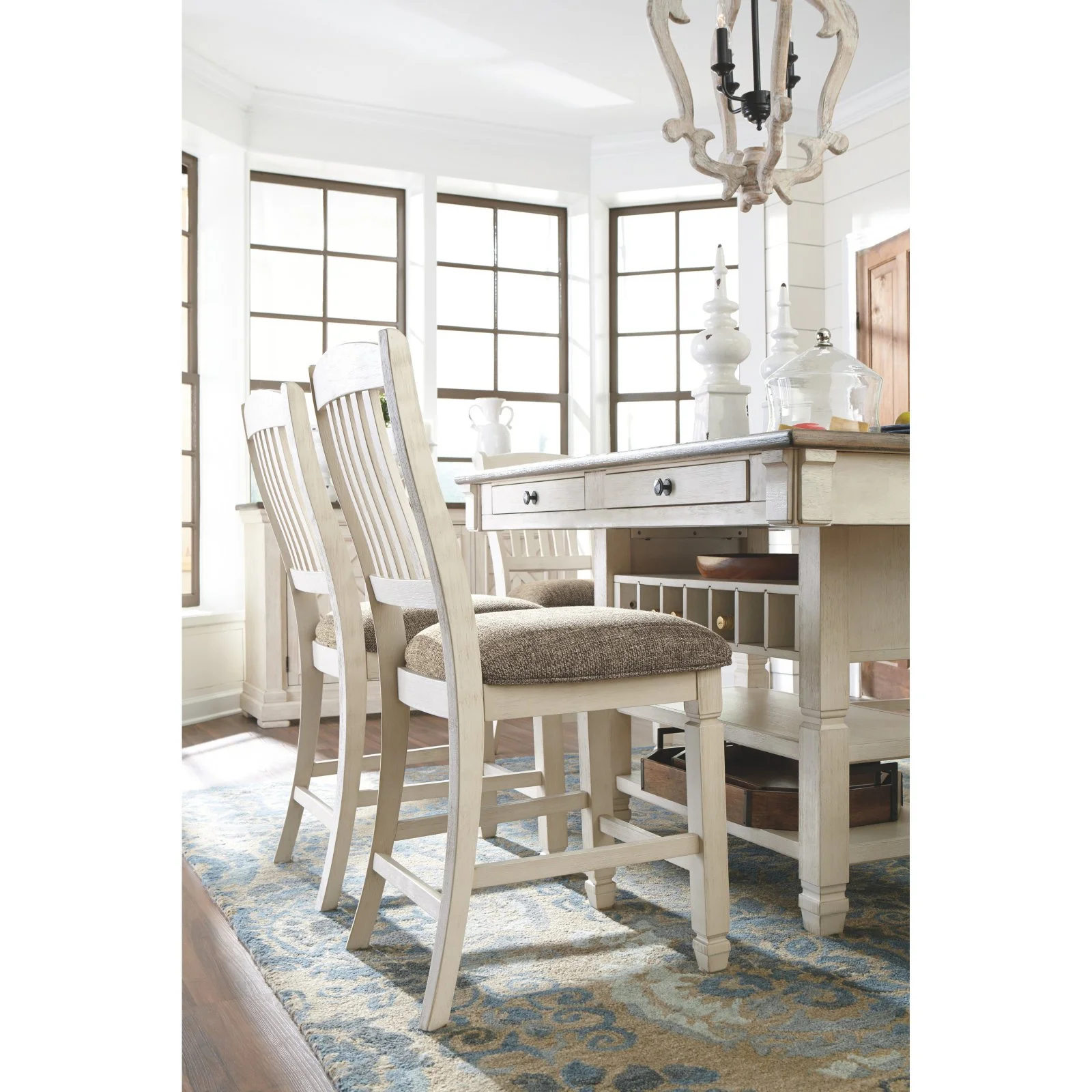 Ashley Bolanburg Engineered Wood Counter Height Dining Table in Two-Tone