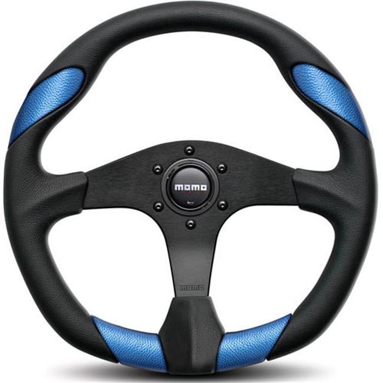 QRK35BK0BU 13.75 in. Quark Steering Wheel Polyurethane Blue Insert, Black