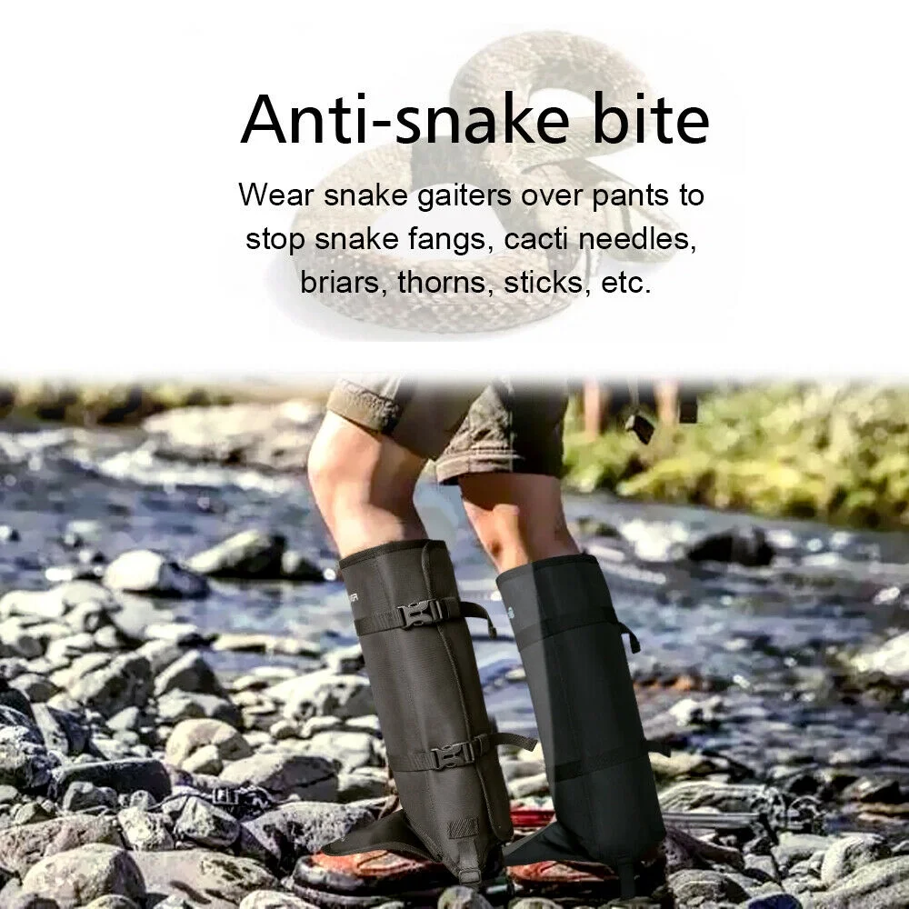 IC ICLOVER Snake Guard Leg Anti Bite Protection Gaiter Cover Outdoor Hiking Hunting Camping - Black