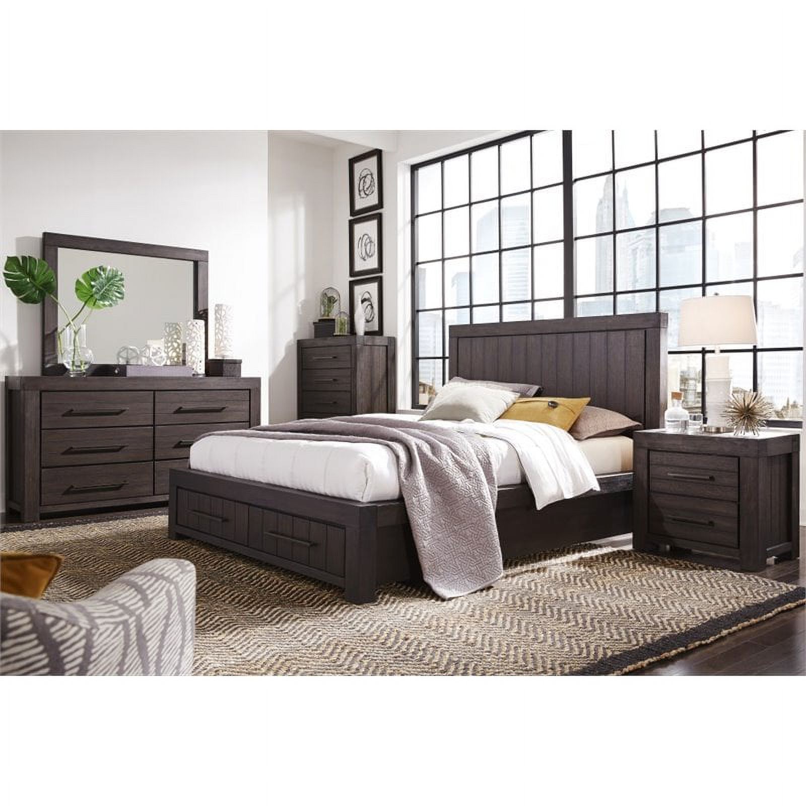 Modus Heath 5 Drawer Chest in Distressed Basalt Gray