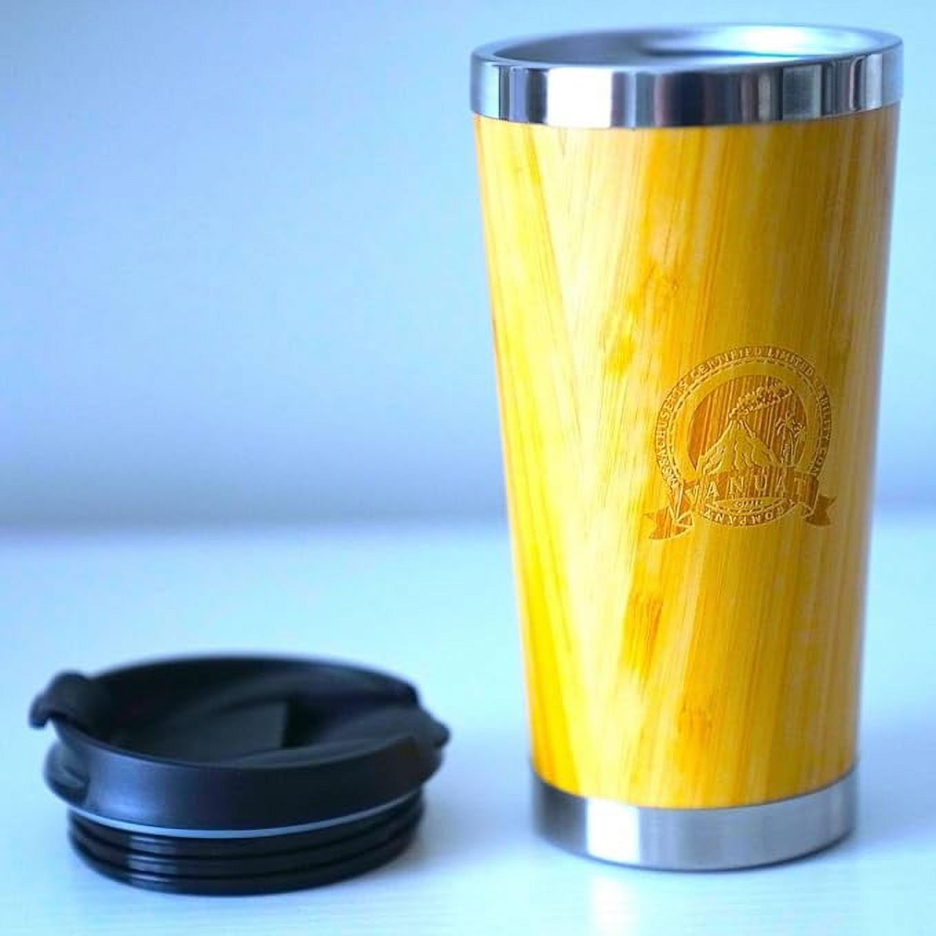 BAMBOO CRAFT THERMOS Cup Double Wall Vacuum Coffee Tumbler Tea Mug Handle Insulated Stainless Steel Water Beverage Bottle Dispenser Slate Matte Para Caf&eacute; Collection