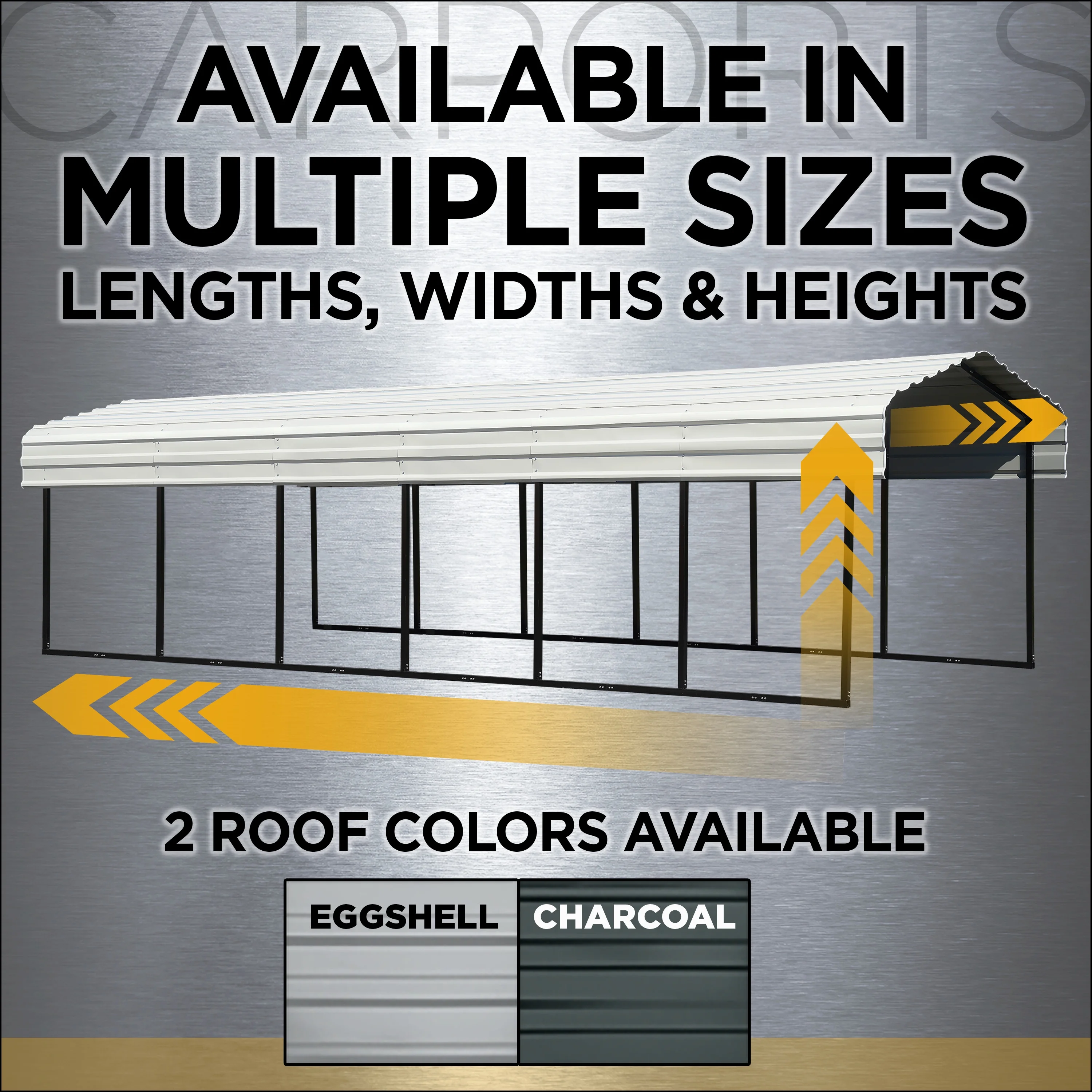 Arrow CPHC143814 14 x 38 x 14 ft. RV Protected Carport, Charcoal