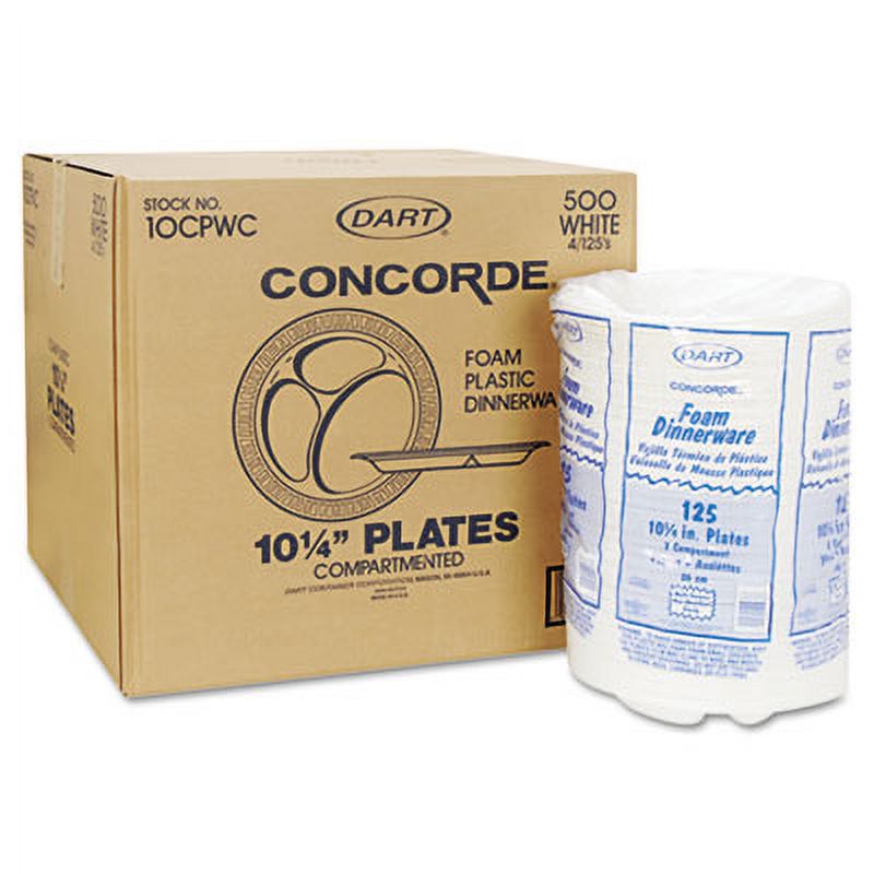 Dart Concorde Foam Plate, Compartmented, 10.25