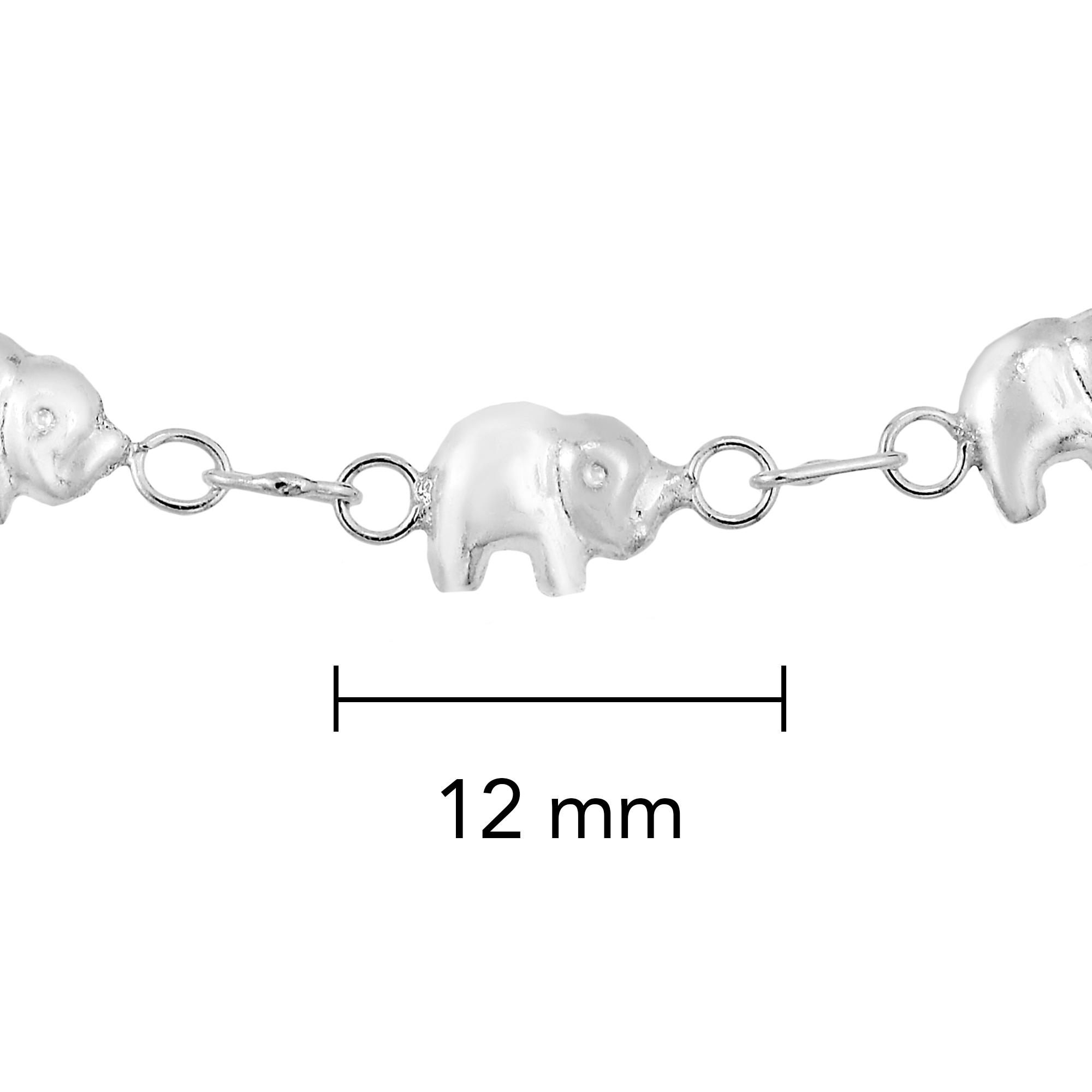 Dainty Safari Elephant Parade Link Sterling Silver Bracelet or Anklet