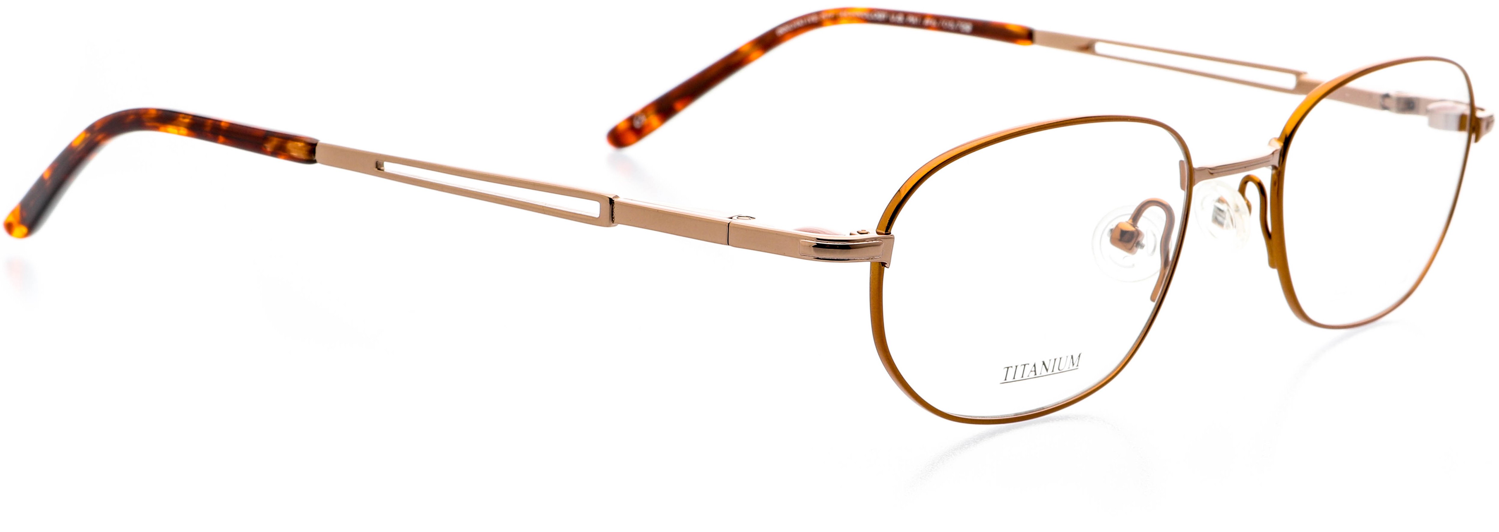 Optical Eyewear - Rectangle Shape, Titanium Full Rim Frame - Prescription Eyeglasses RX, Copper Brown