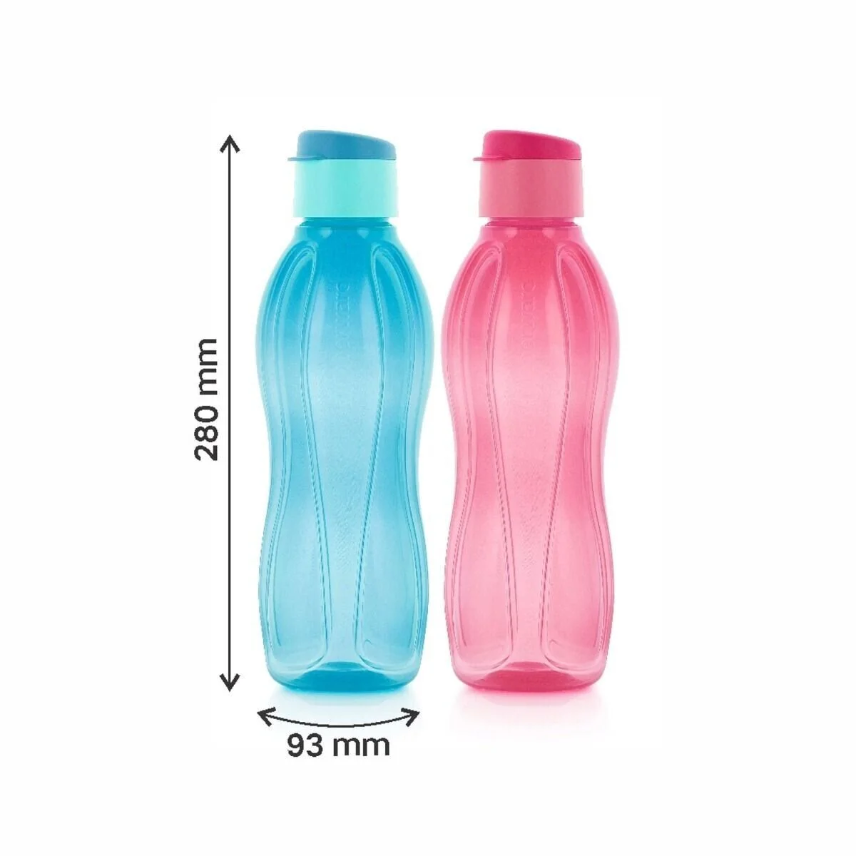 Tupperware 1 Ltr Flip top water bottle set of 2