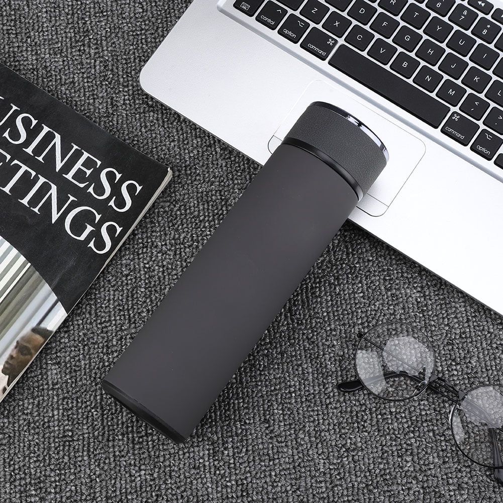 Qulable Stainless Steel Vacuum Water Bottle, Tea Coffee Leakpoof Thermos, Car Office Cups, Grey