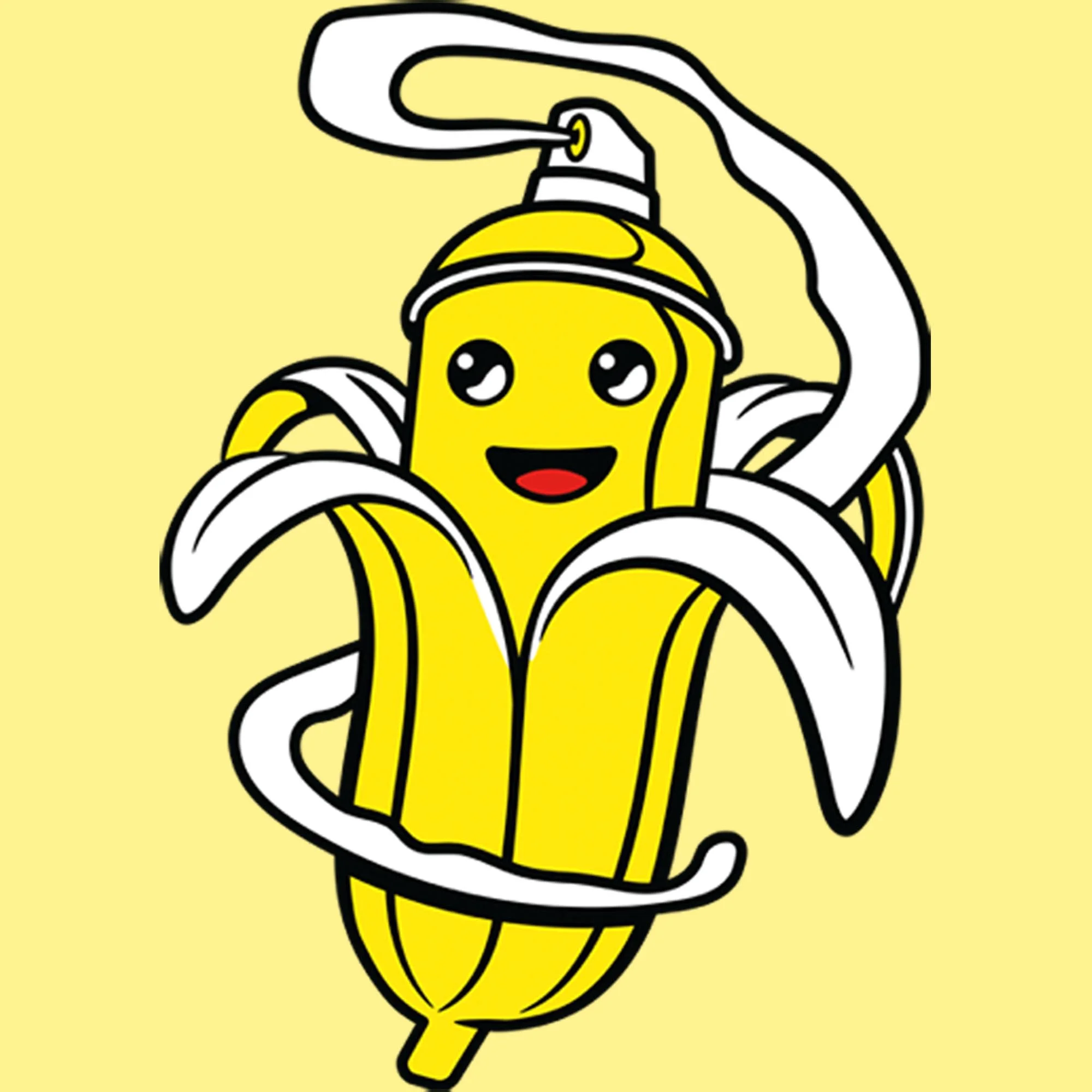 Men's Fortnite Peely Spray Can  Graphic Tee Banana Small