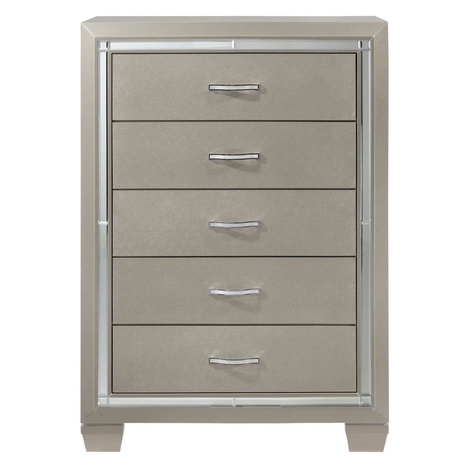 Picket House Furnishings Glamour Youth 5 Drawer Chest in Champagne
