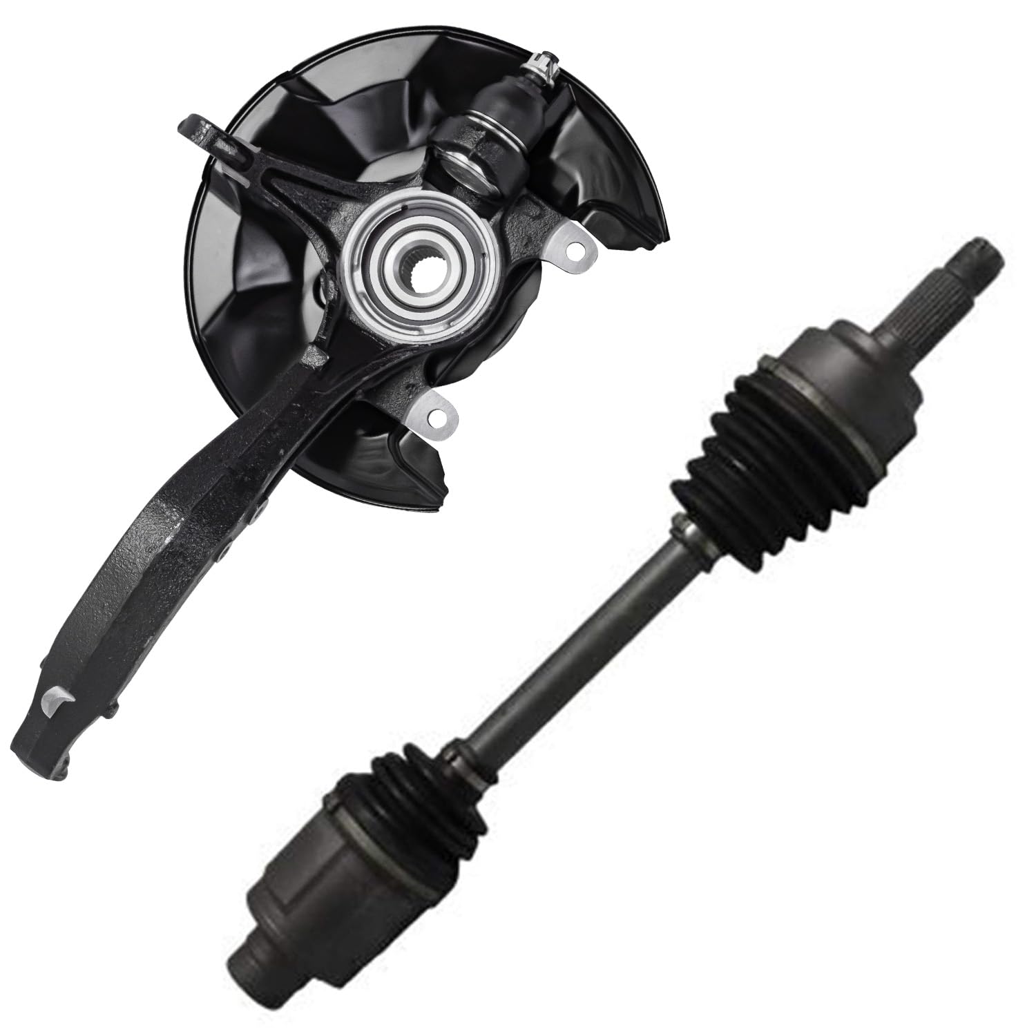 Detroit Axle - Front Right Steering Knuckle Wheel Hub Bearing CV Axle Kit Replacement for 2008-2012 Honda Accord w/Auto Transmission