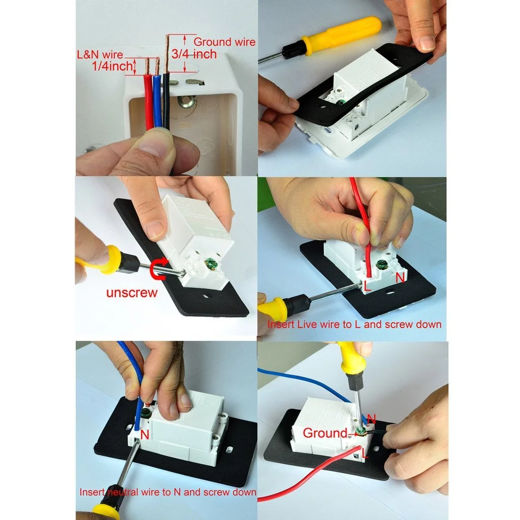 GREENCYCLE 10 Pack 2A Smart Dual USB Charger Wall Plate Outlet Socket 15A AC Power Outlet Charging Receptacle Black Adapter (ETL Listed)