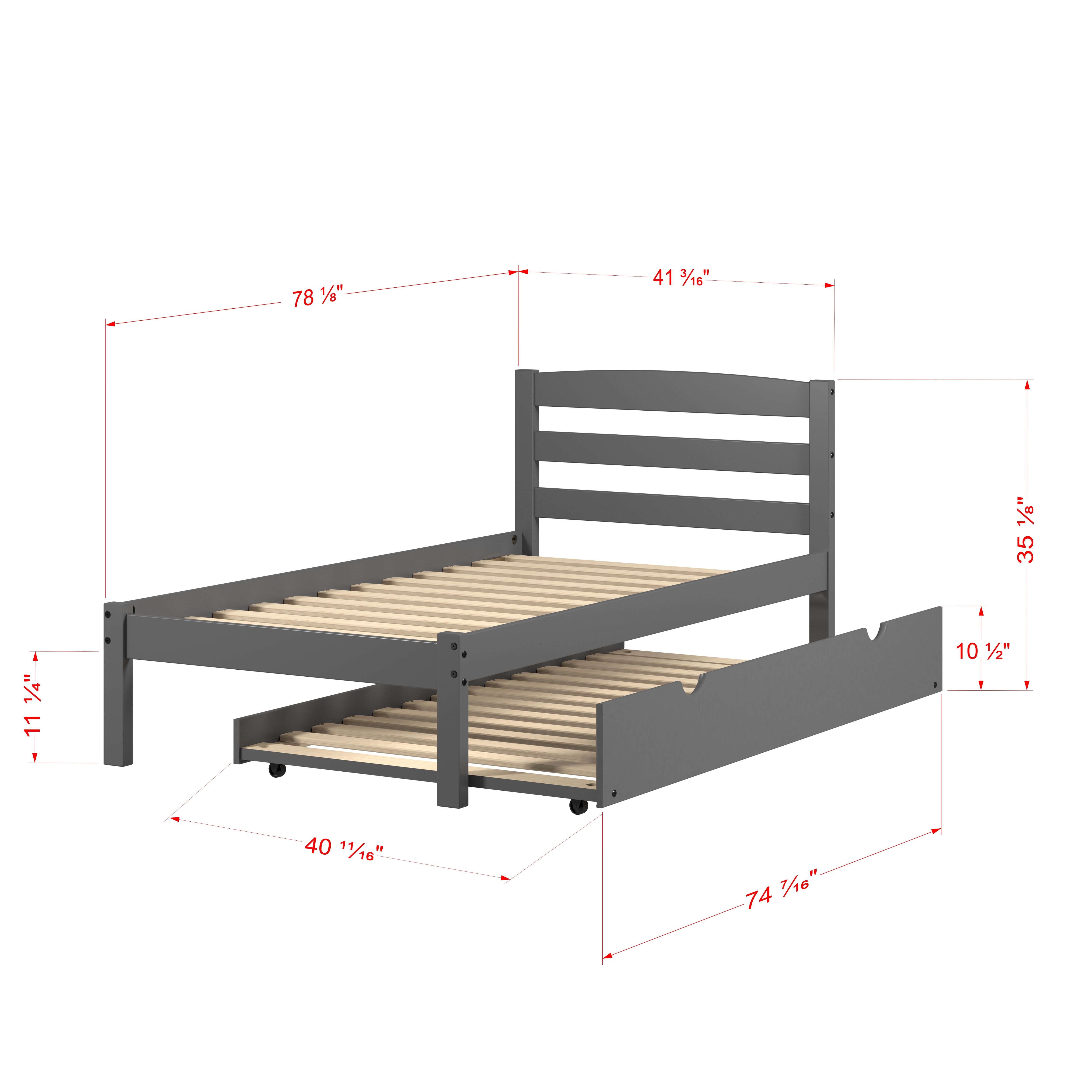 TWIN ECONO BED DARK GREY