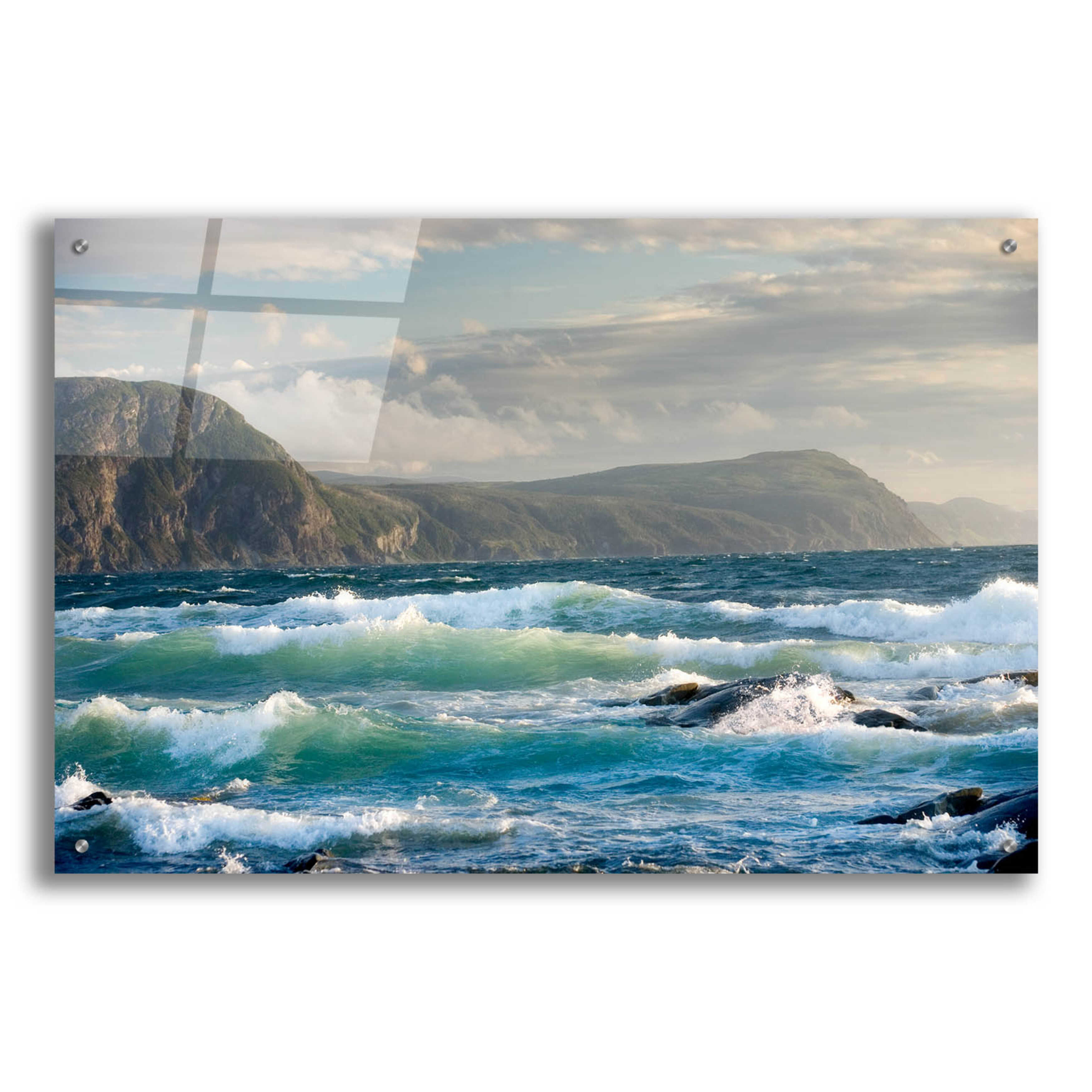 Epic Art 'Newfoundland Sunset Surf' by Mike Jones, Acrylic Glass Wall Art, 36
